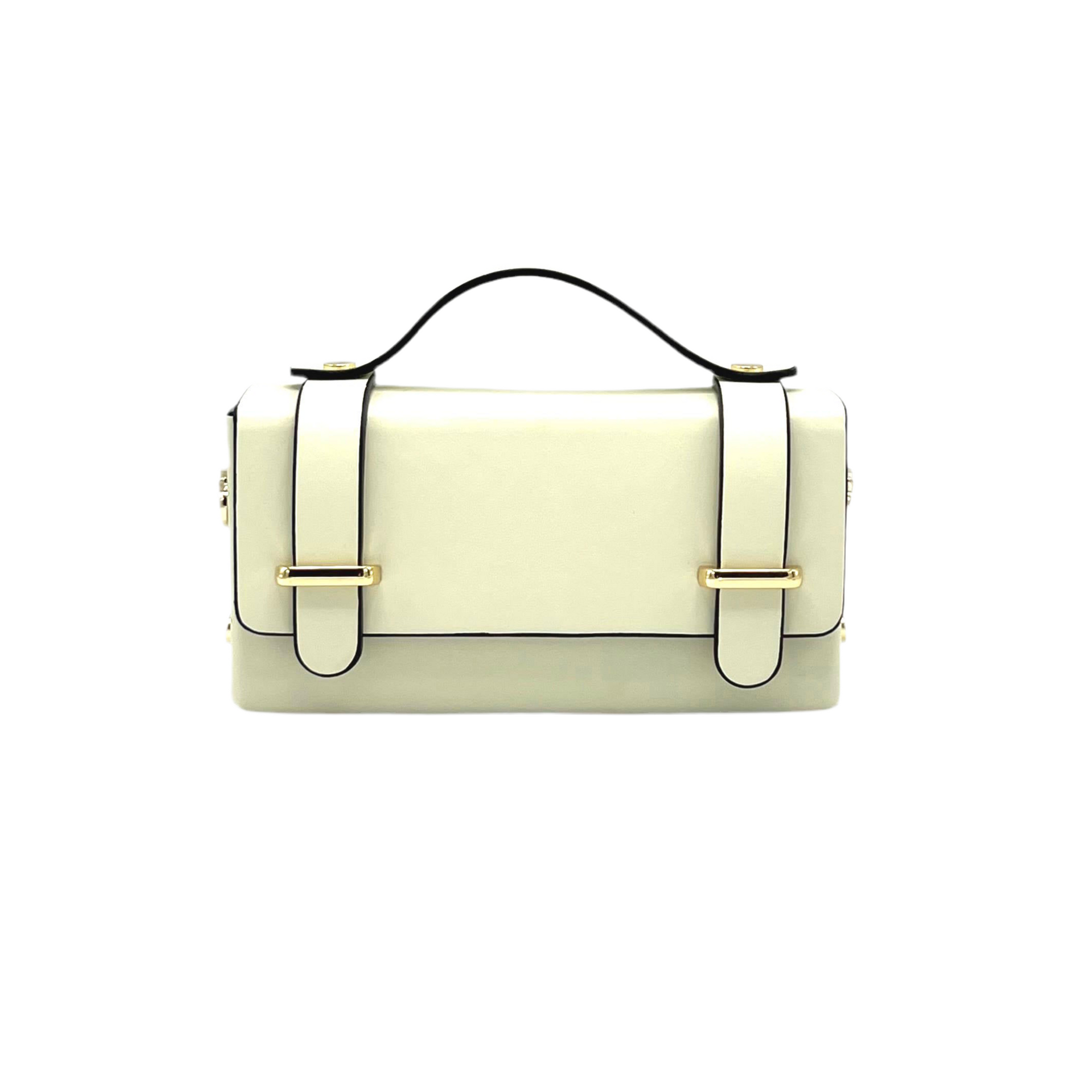 Genuine leather mini clutch bag with chain, Made in Italy, art. 112591