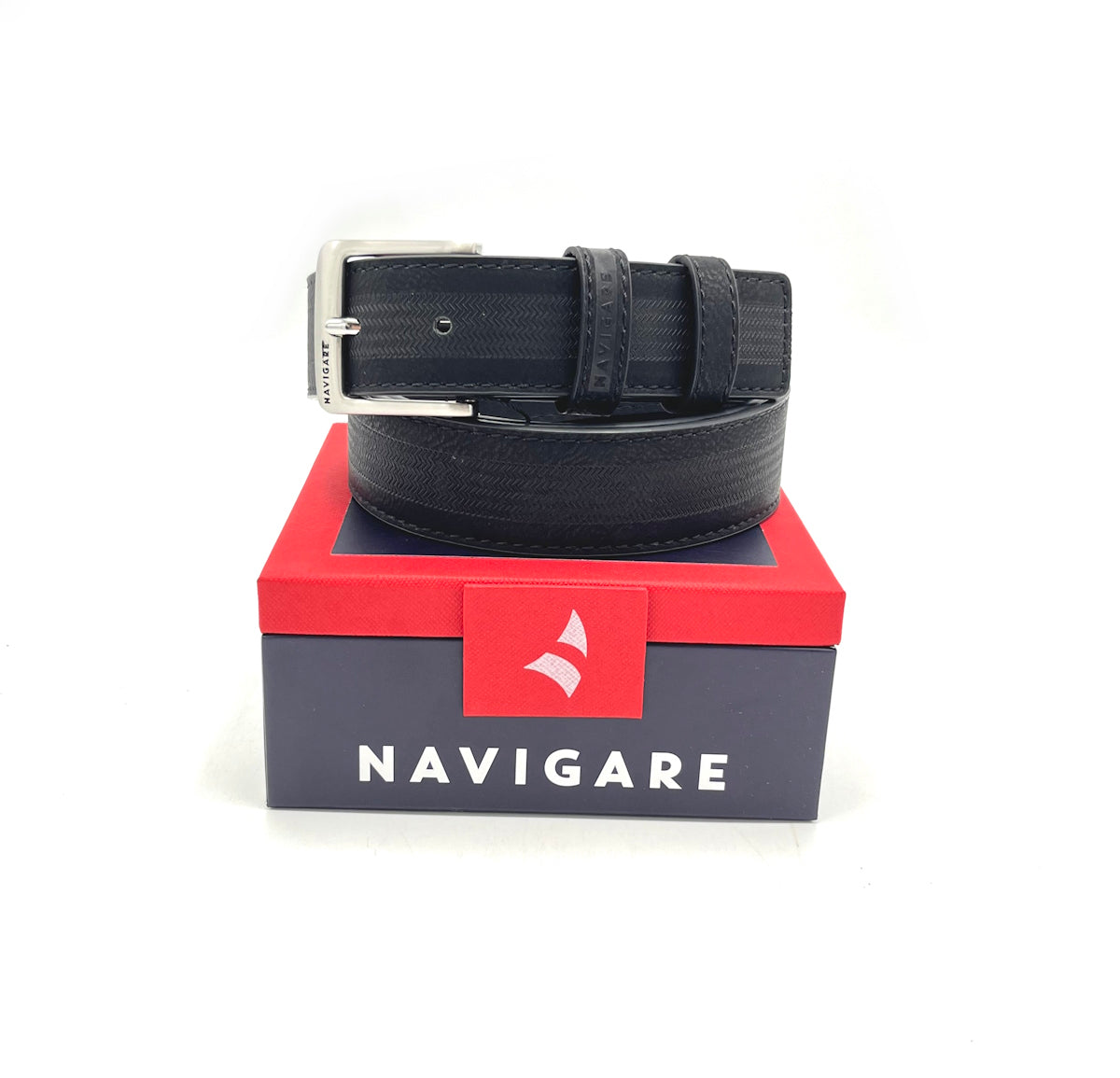 Leather belt with gift box, Navigare, art. A3256/35.062