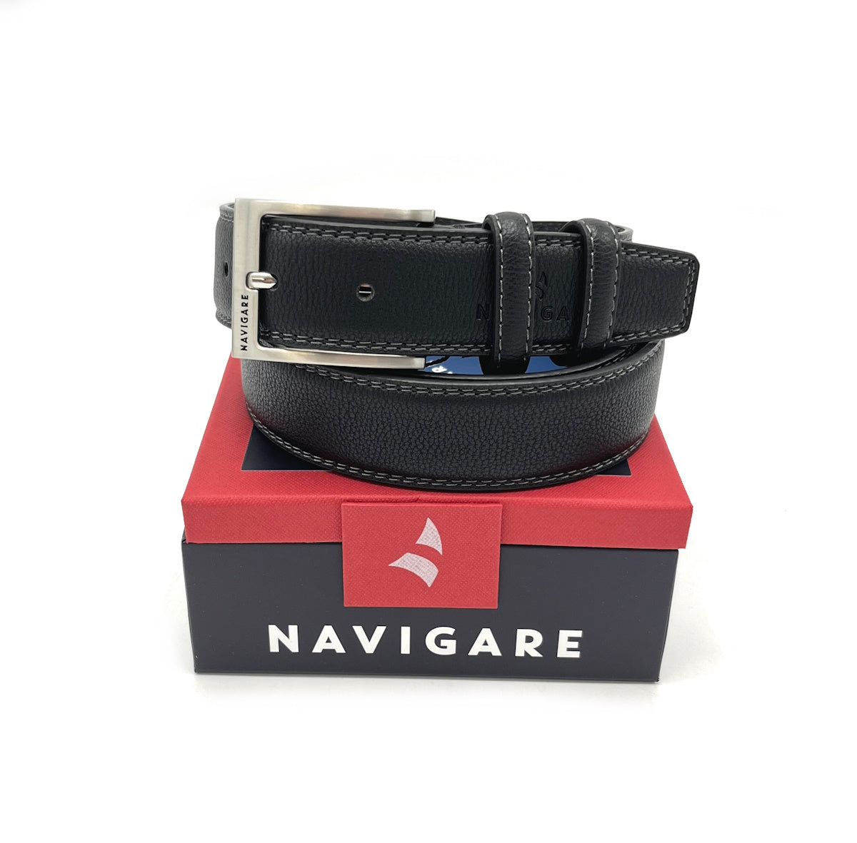 Leather belt with gift box, Navigare, art. A3252/35.062