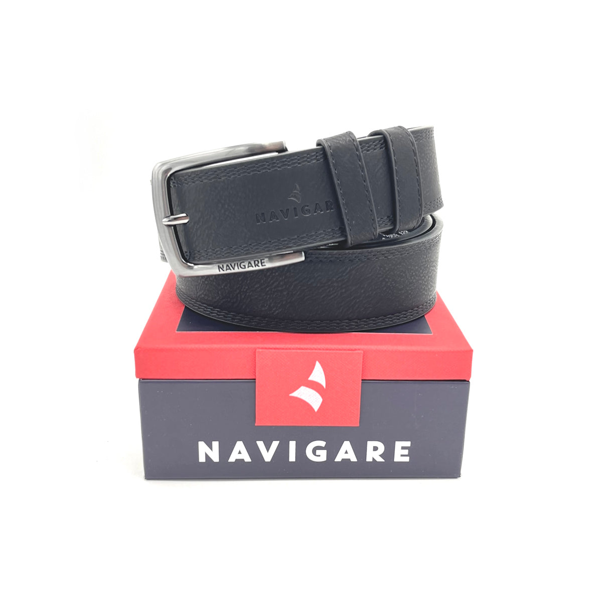 Leather belt with gift box, Navigare, art. A3578/40.062