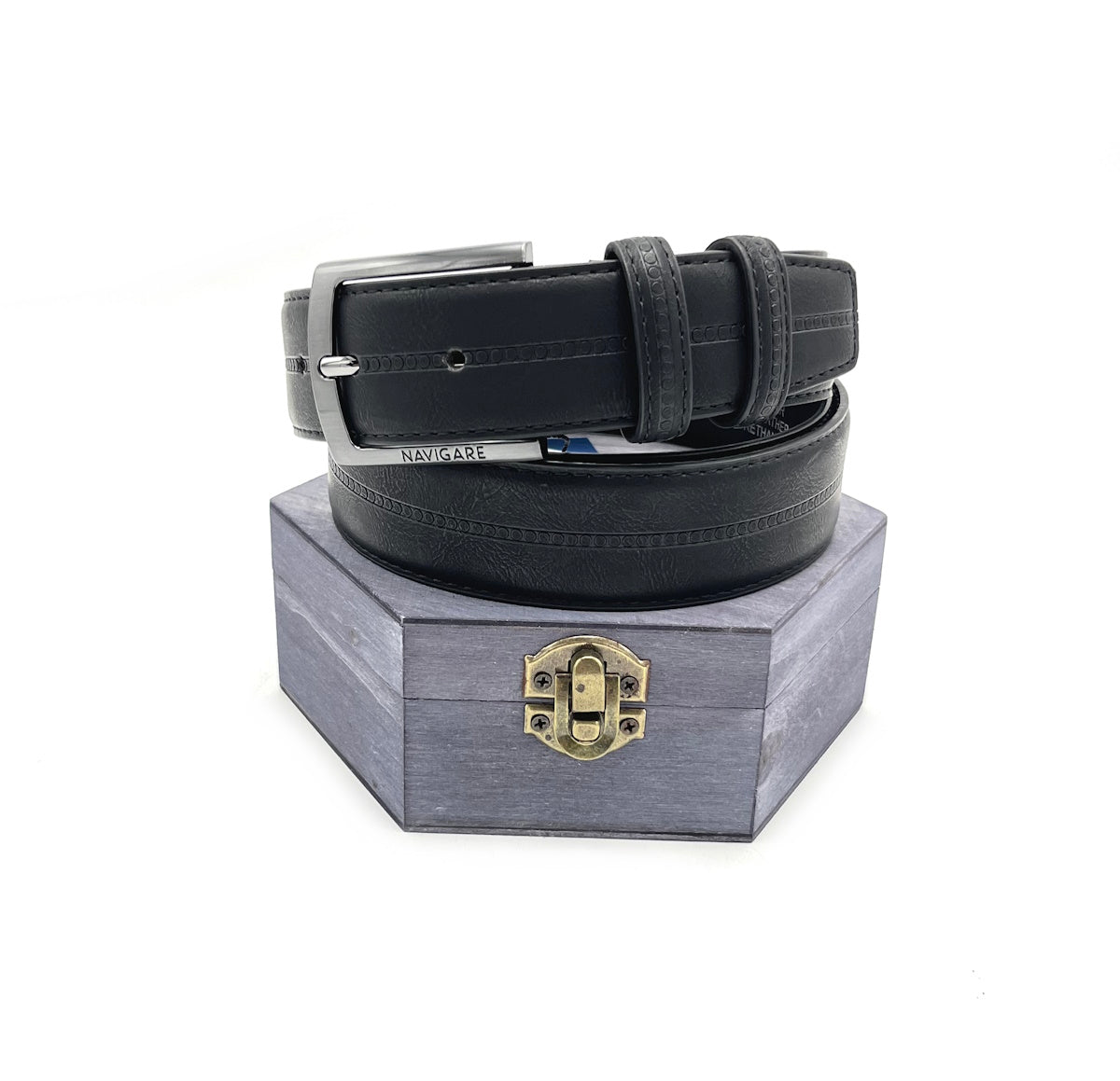 Leather belt with gift box, Navigare, art. A3575/35.062