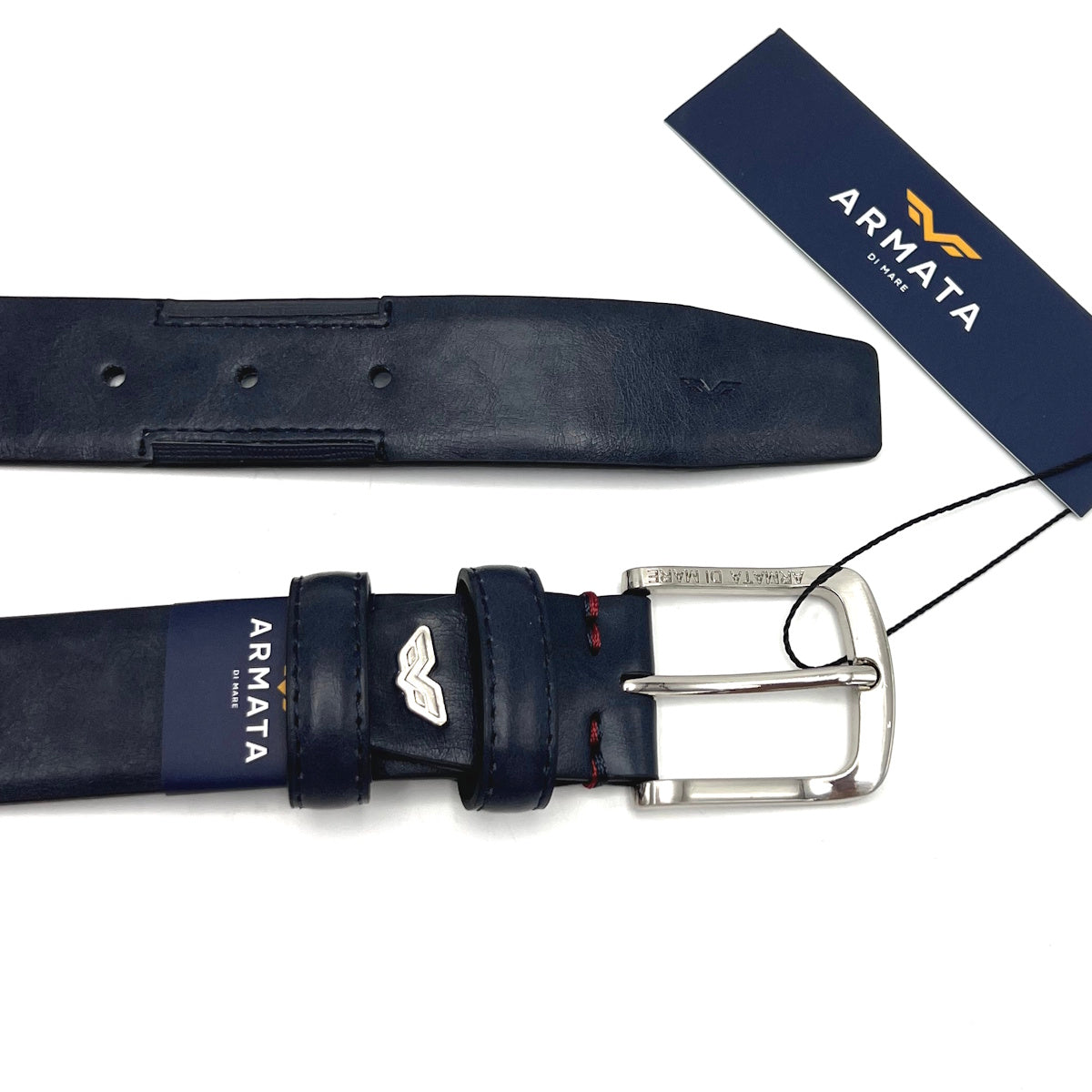 Christmas Gifts Idea, Leather Belt with Woolden Box, Armata di Mare, art. IDK996-35