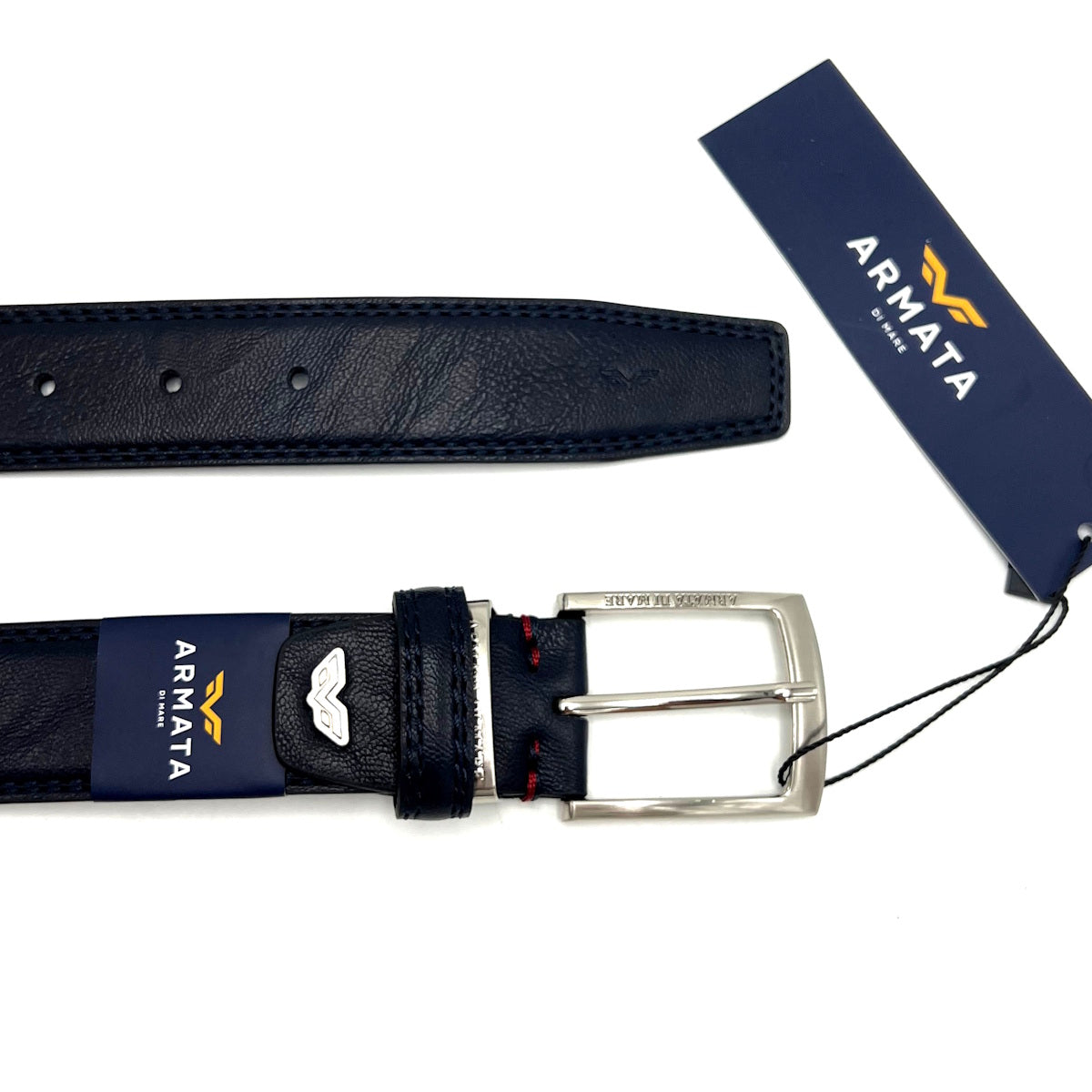 Christmas Gifts Idea, Leather Belt with Woolden Box, Armata di Mare, art. IDK1000-35