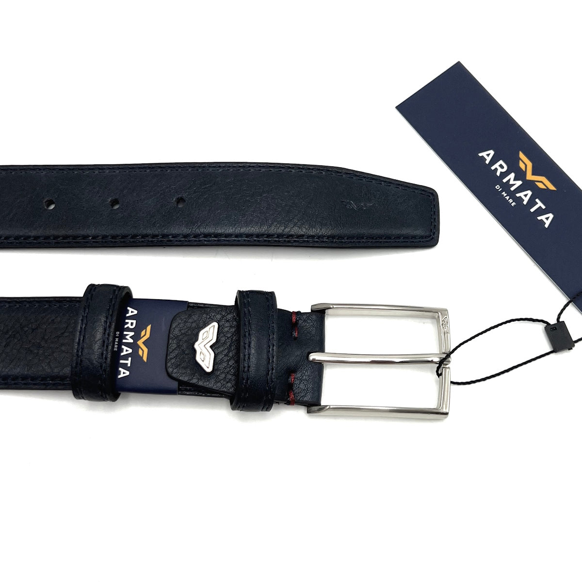 Christmas Gifts Idea, Leather Belt with Woolden Box, Armata di Mare, art. IDK1002-35