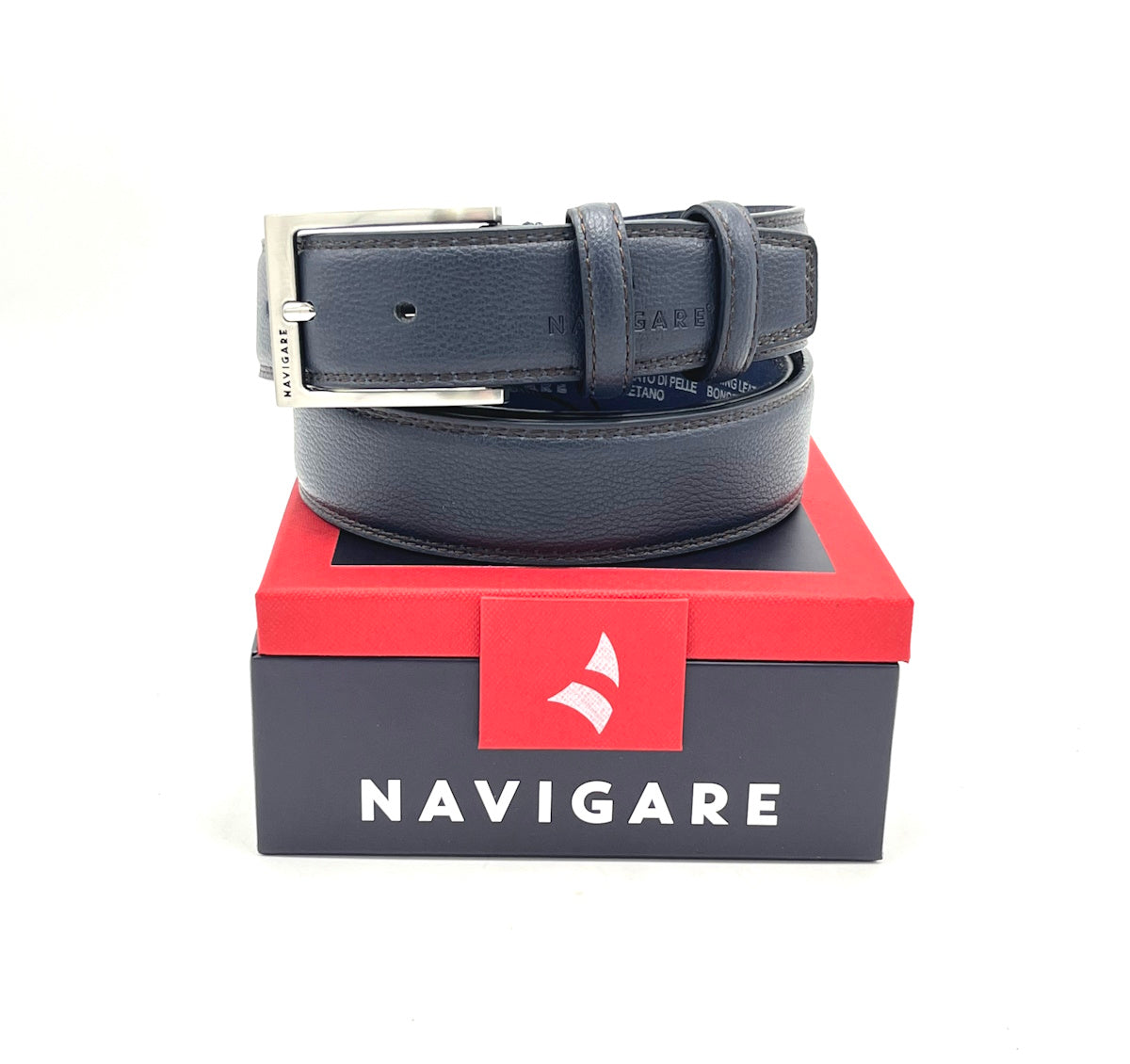 Leather belt with gift box, Navigare, art. A3252/35.062