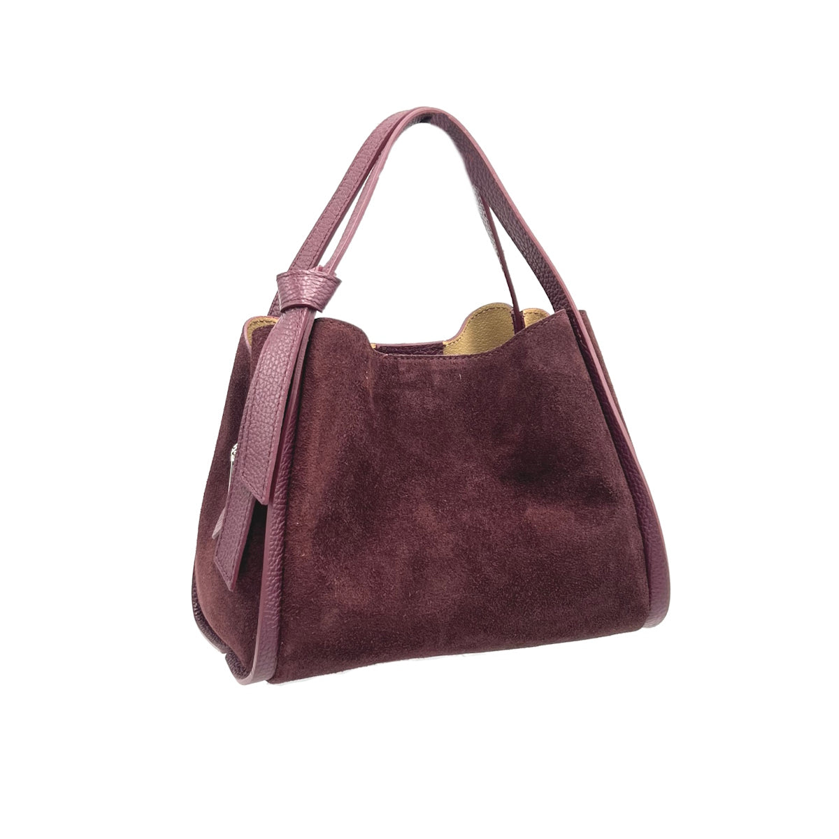 Suede leather handbag with crossbody strap, Made in Italy, art. 112638