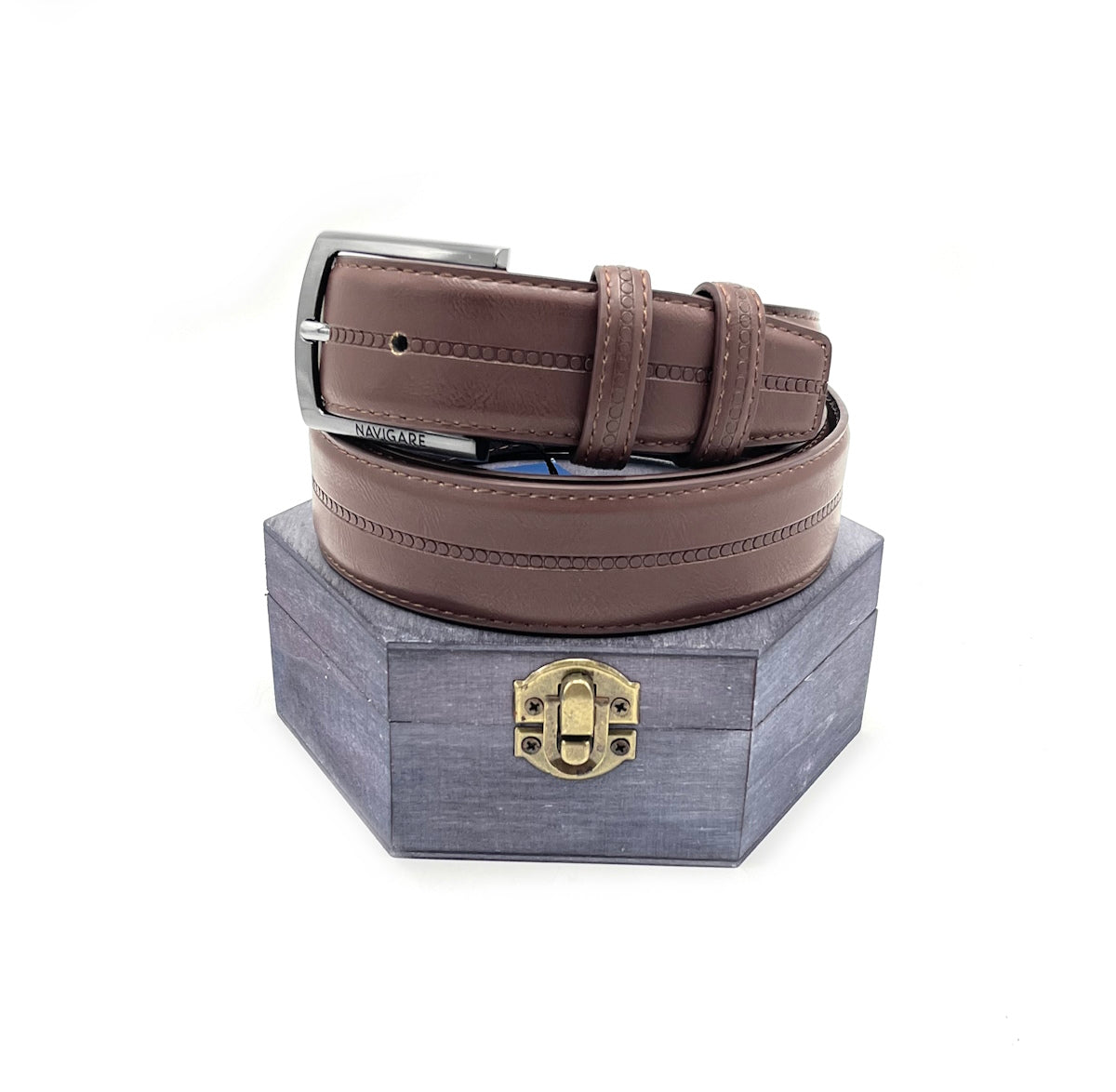 Leather belt with gift box, Navigare, art. A3575/35.062