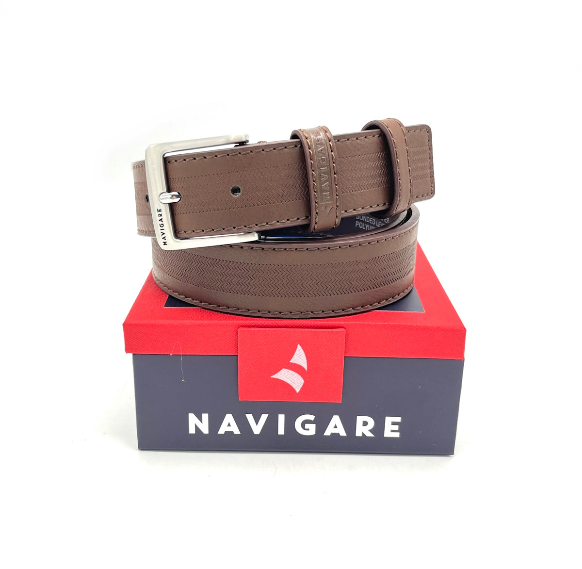 Leather belt with gift box, Navigare, art. A3256/35.062