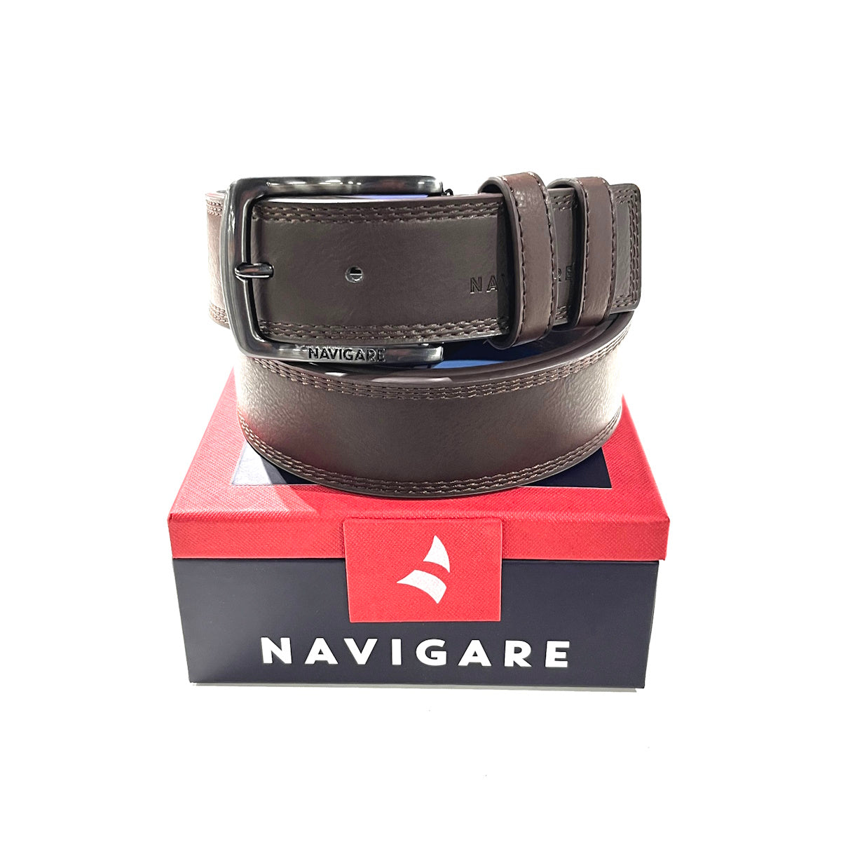 Leather belt with gift box, Navigare, art. A3578/40.062