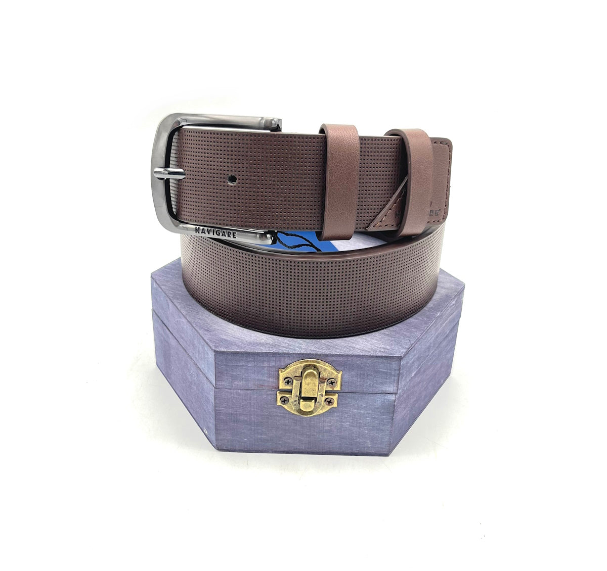 Leather belt with gift box, Navigare, art. A3574/40.062