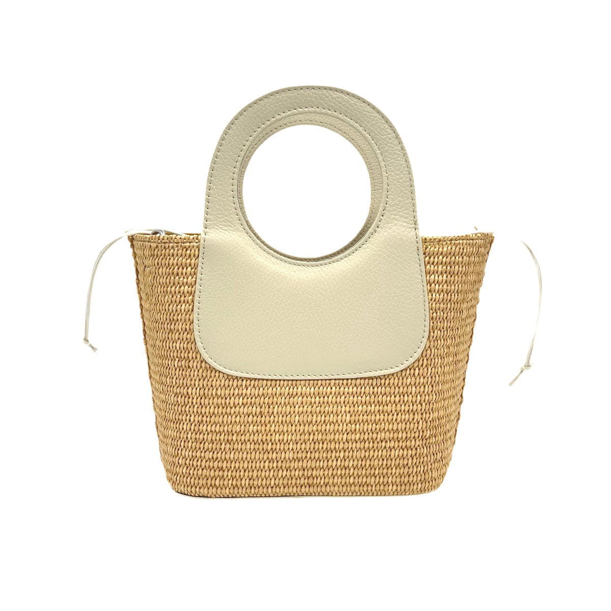 Summer collection, raffia and genuine leather handbag, Made in Italy, art. 112594