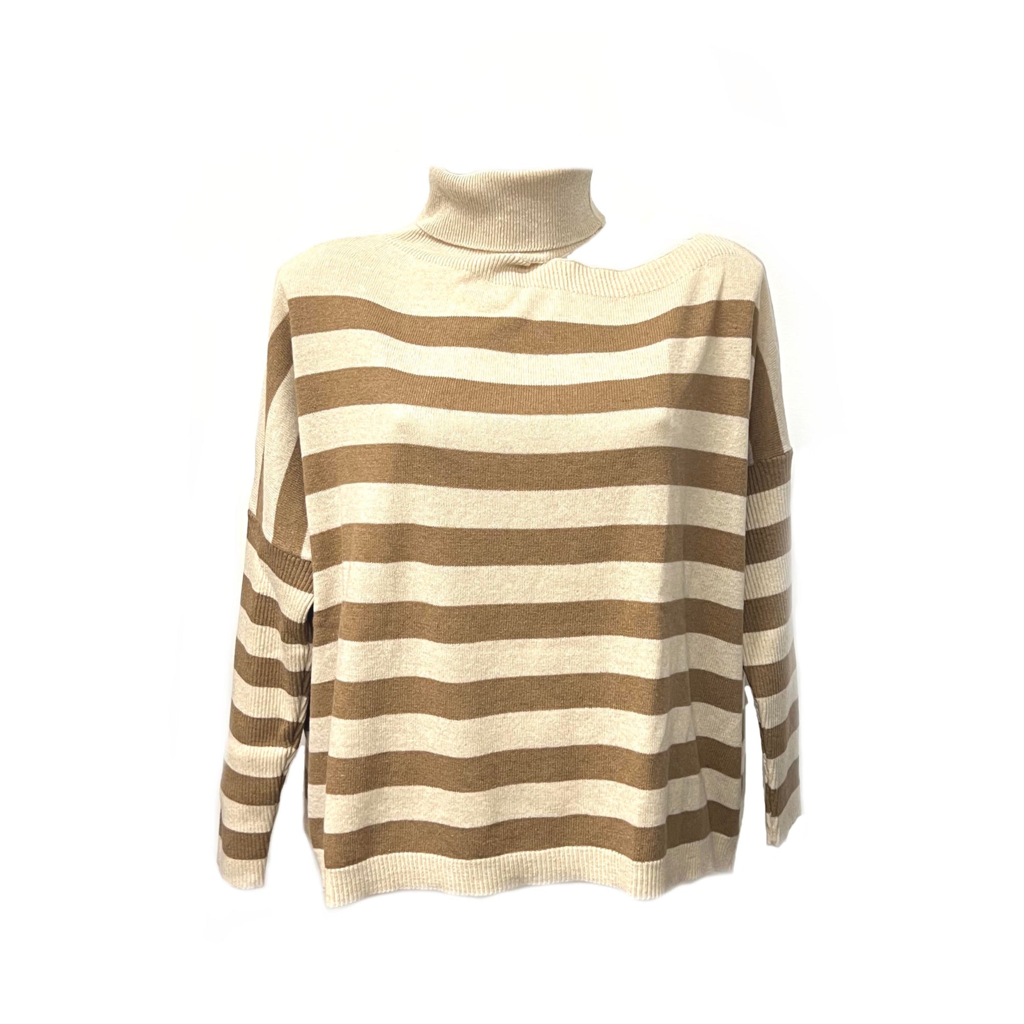 Maglione dolcevita in misto cashmere, colletto con design particolare, art. 8248