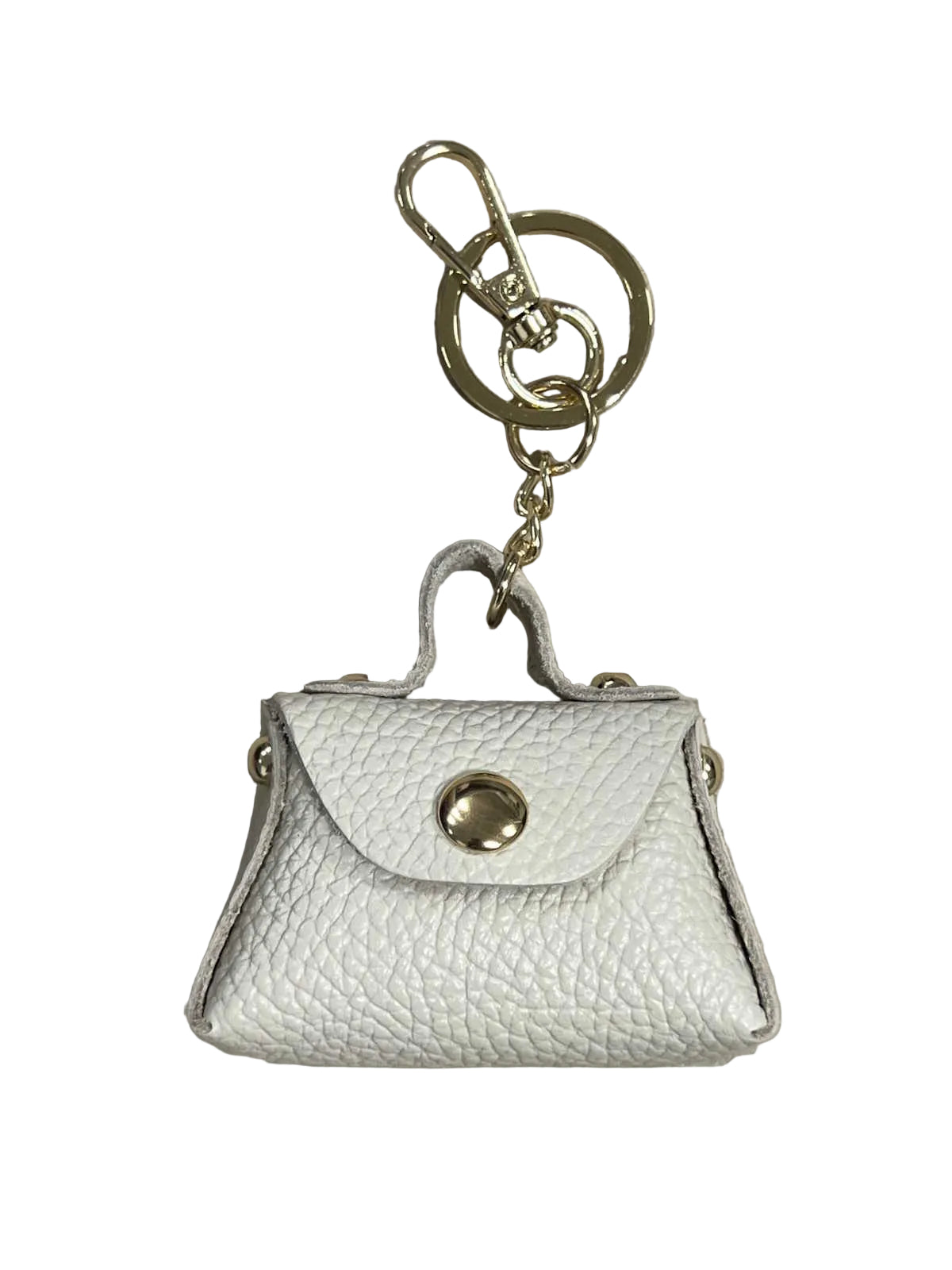 Detachable Genuine Leather Tiny Tote Coin Pouch Keychain, art. PO06