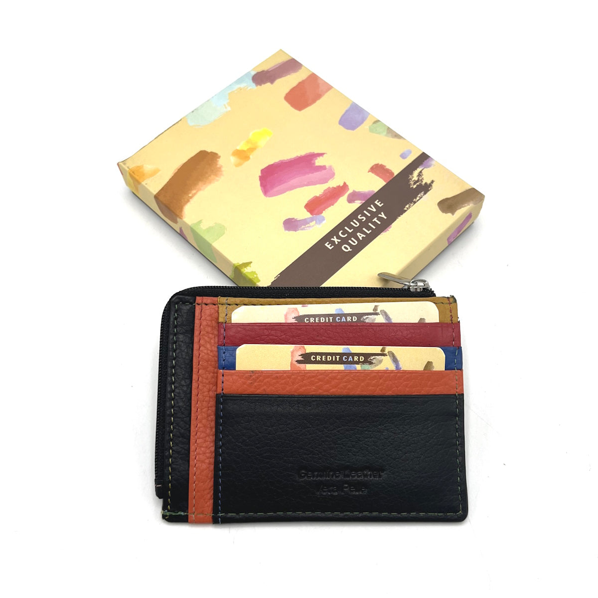 Portafoglio in vera pelle, colore arcobaleno, art. PFU11.392