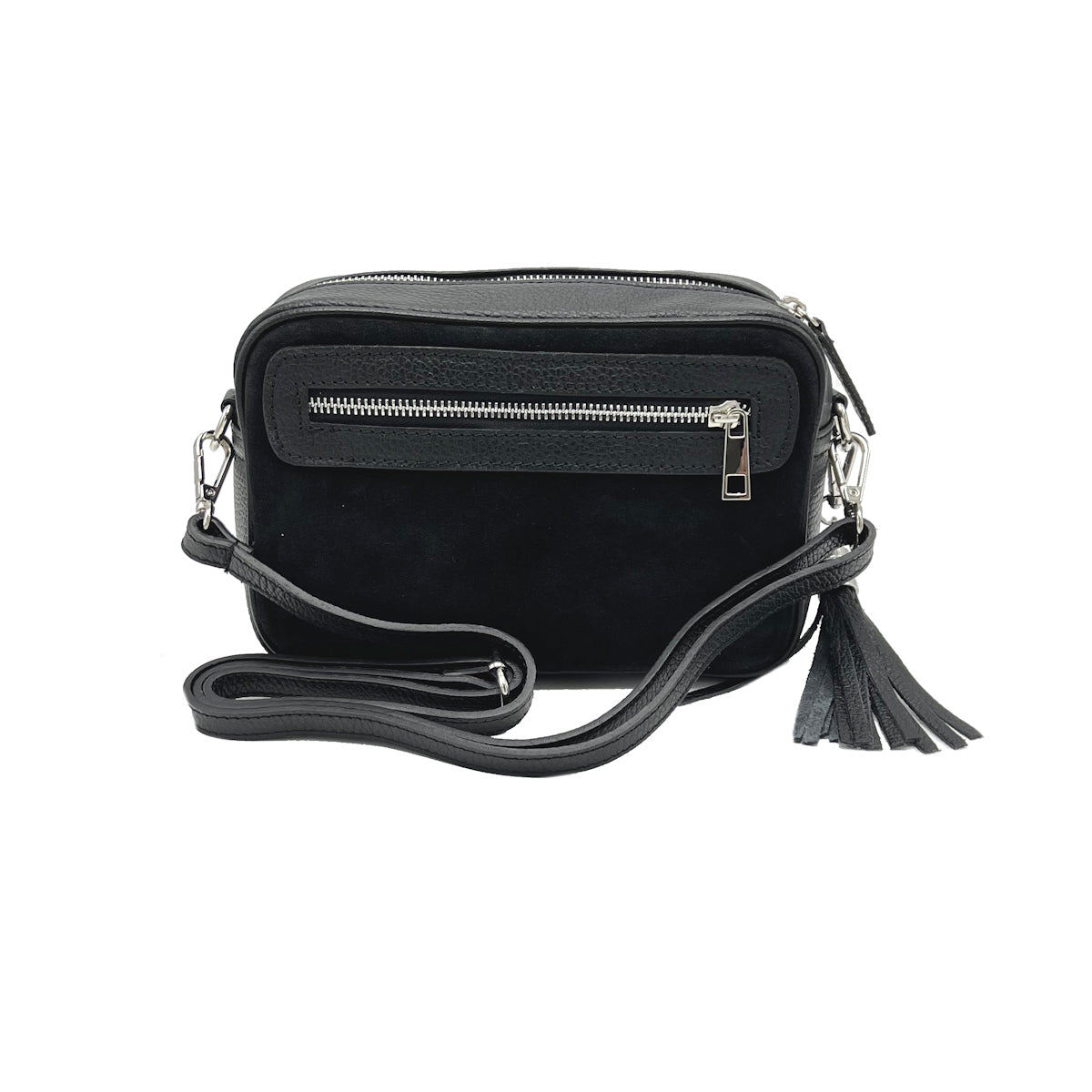 Suede leather camera bag, Made in Italy, art. 112572