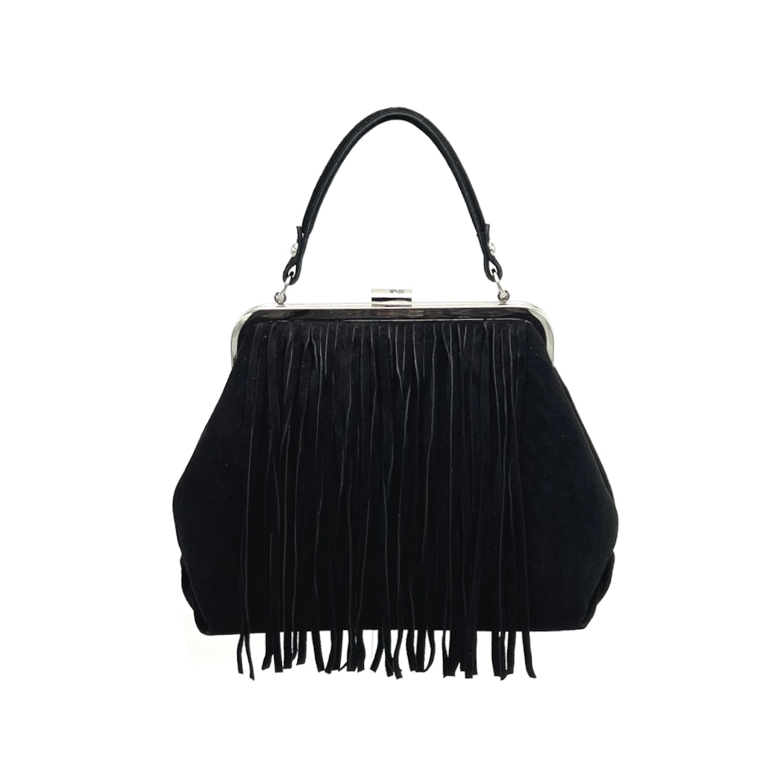 Suede leather handbag with crossbody strap, Made in Italy, art. 112652