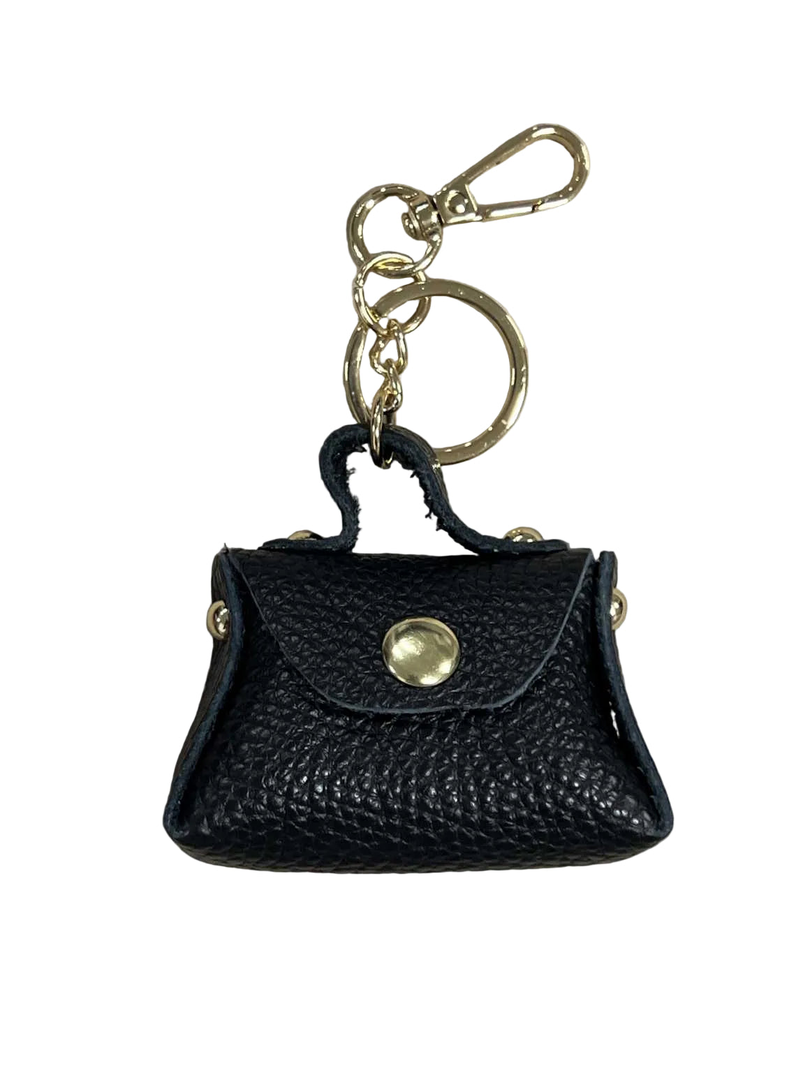 Detachable Genuine Leather Tiny Tote Coin Pouch Keychain, art. PO06