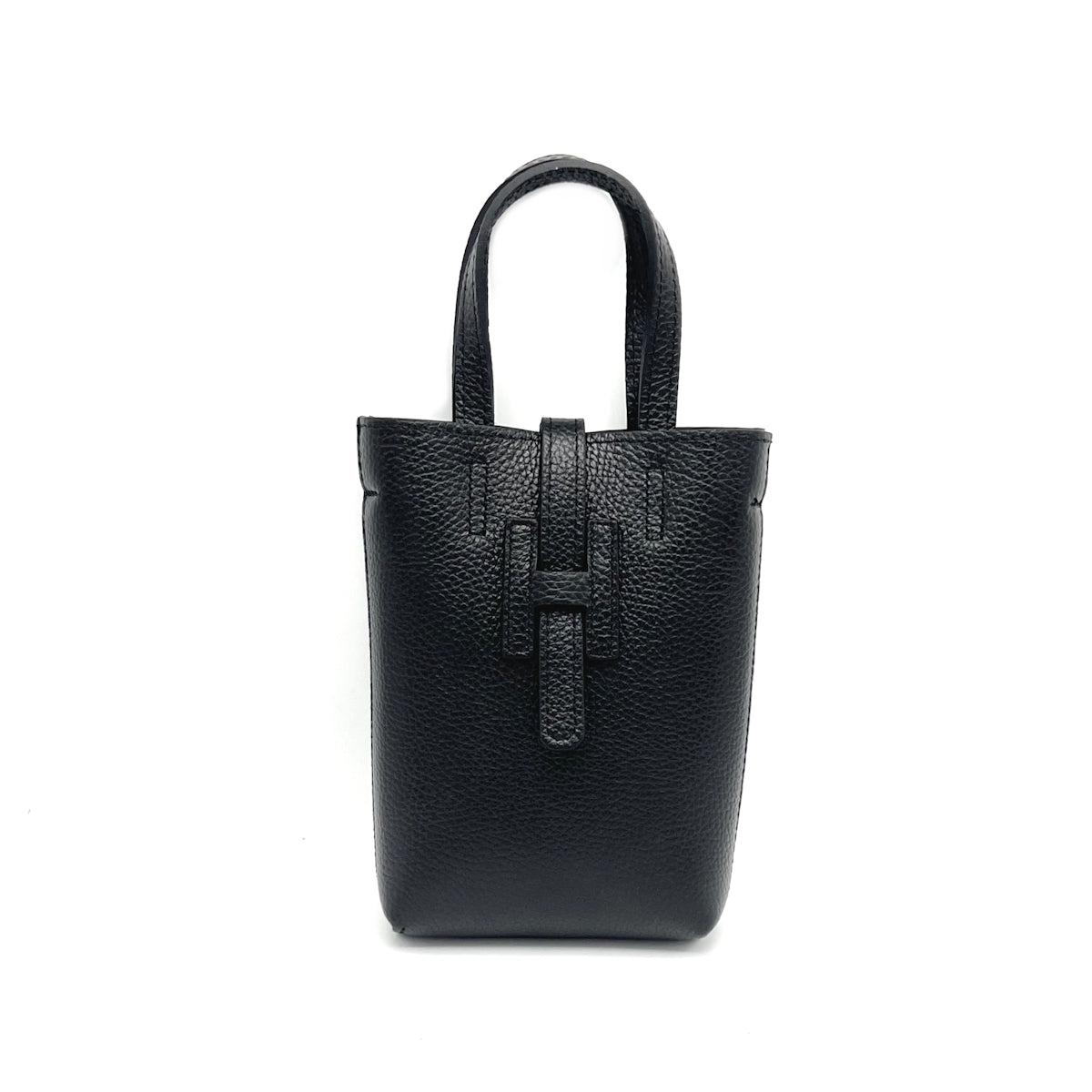 Borsa a tracolla porta cellulare in pelle laminata, Made in Italy, art. 112618LA