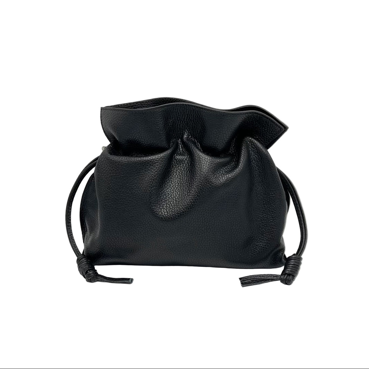 Genuine leather drawstring pouch with crossbody strap, Made in Italy, art. 112667