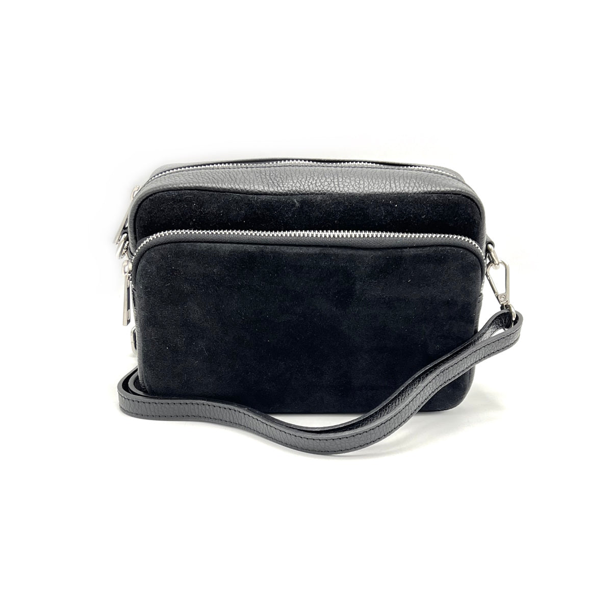 Suede leather camera bag, Made in Italy, art. 112573