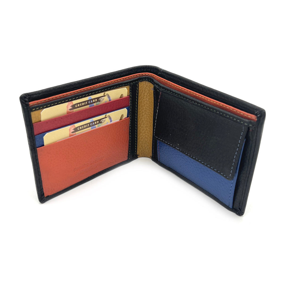 Genuine leather wallet, rainbow color, art. PFU31.392