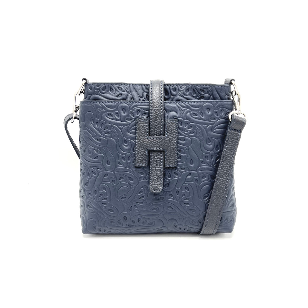 Printed leather shoulder bag, Made in Italy, art. 112608