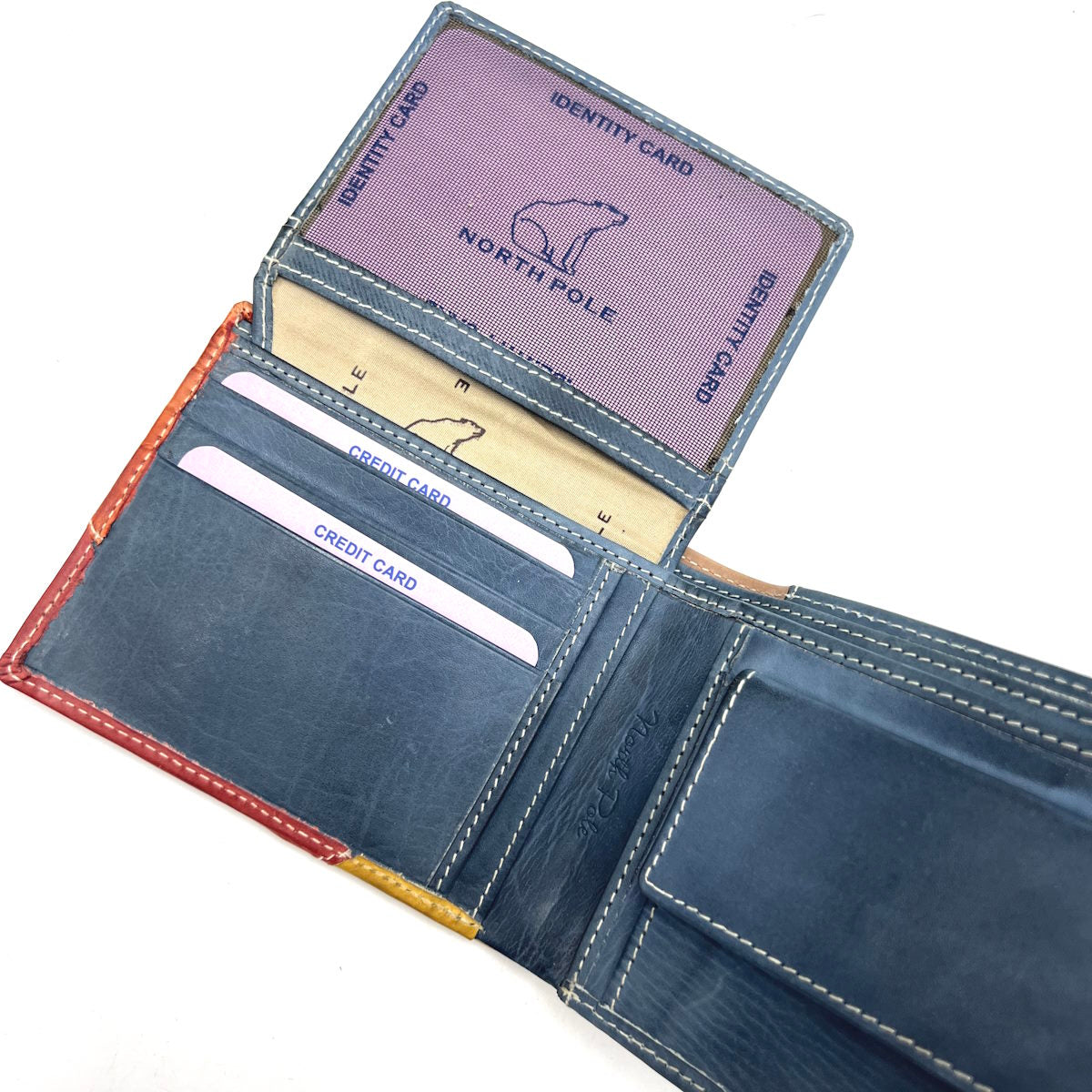 Genuine leather wallet with ID holder and Coin purse, vintage effect, Art. 21NP103