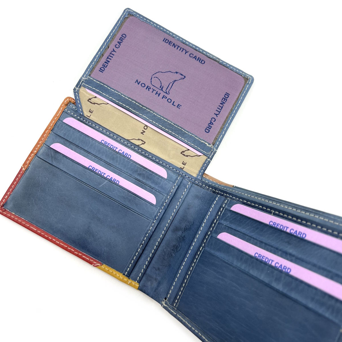 Genuine leather wallet with ID holder, vintage effect, Art. 21NP105