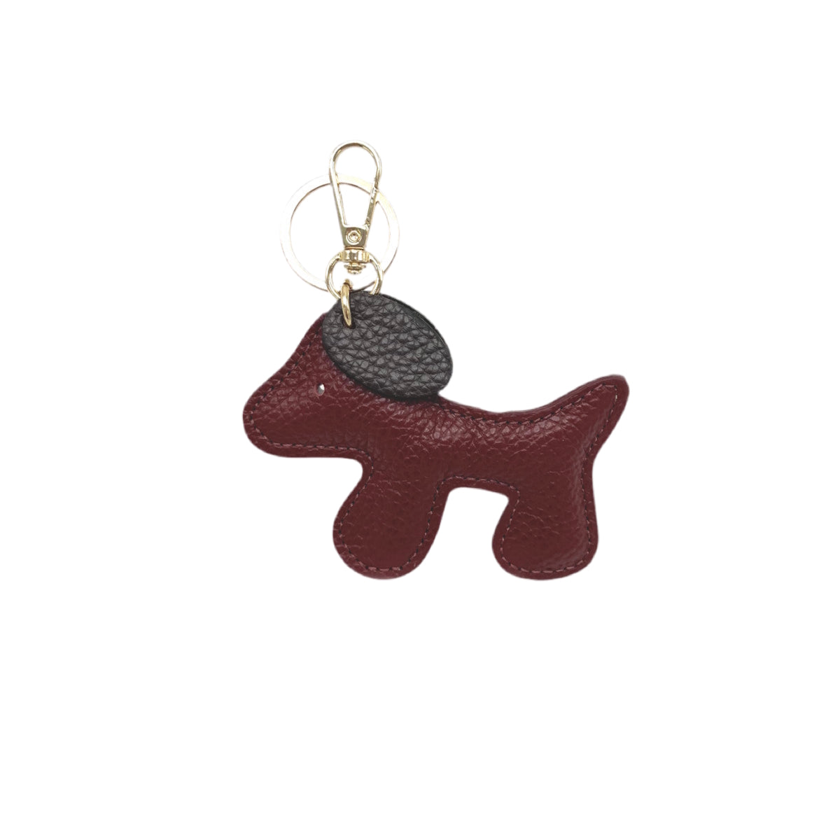 Portachiavi bicolore in vera pelle, design simpatico cucciolo, art. PO03BI