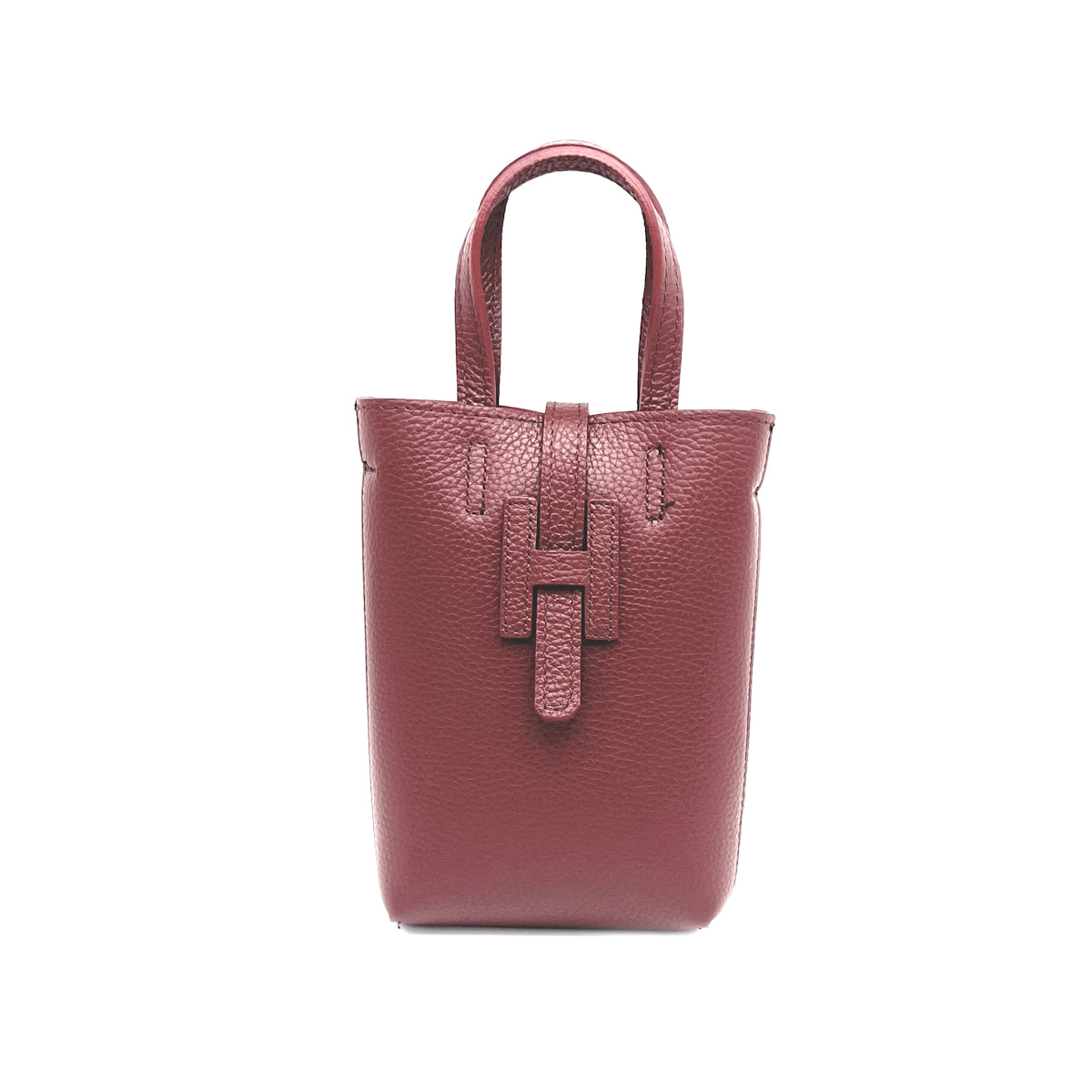Borsa a tracolla porta cellulare in pelle laminata, Made in Italy, art. 112618LA