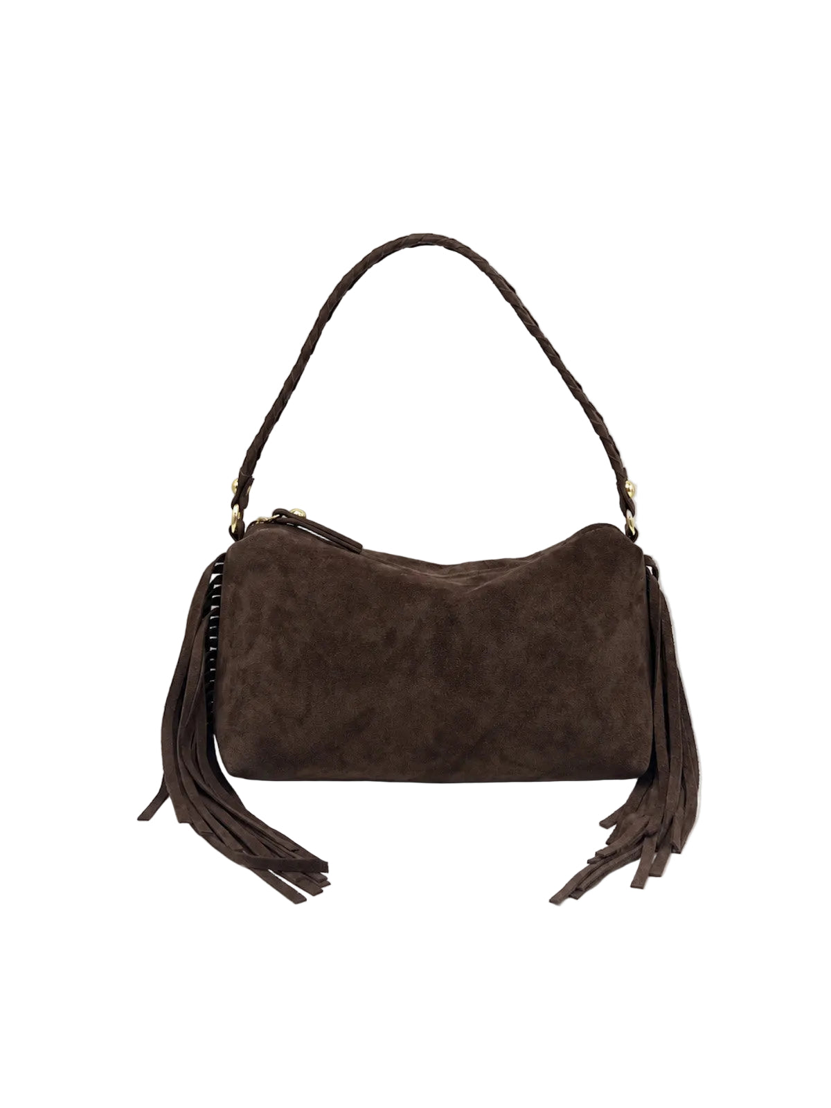 Suede Fringe Shoulder & Crossbody Bag with Detachable Strap, Made in Italy, art. 112799