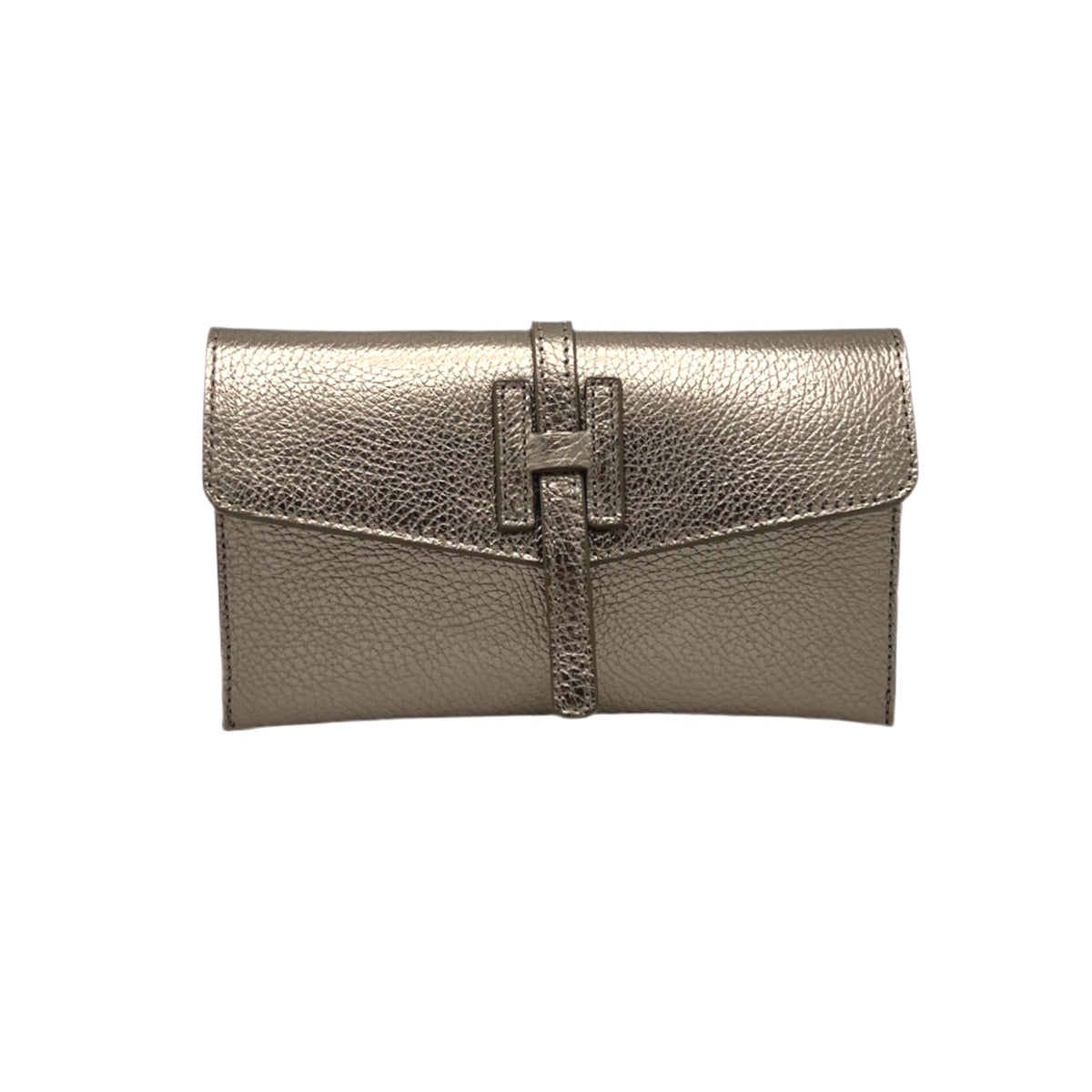 Laminated leather mini clutch bag, Made in Italy, art. 112592LA