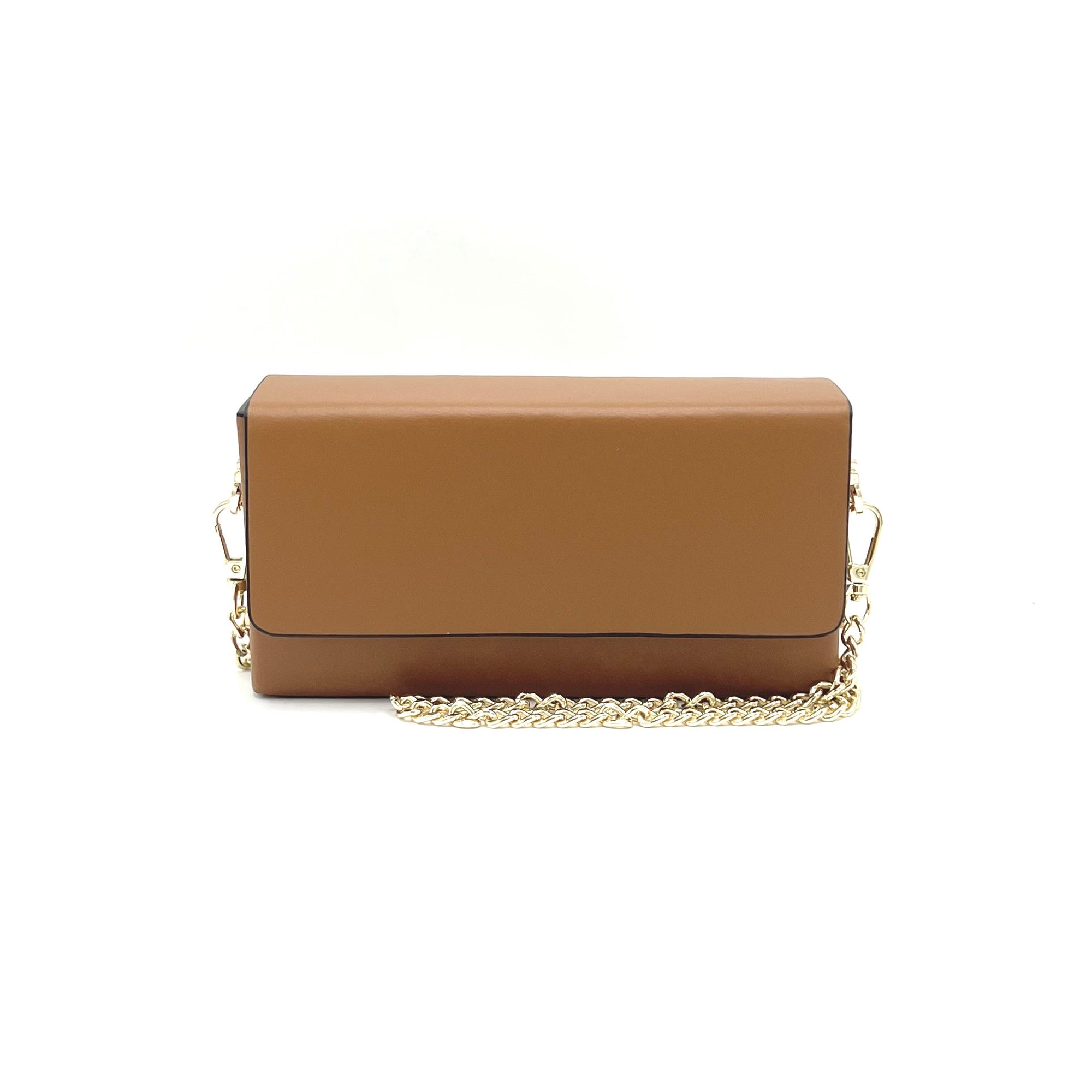 Genuine leather mini clutch bag with chain, Made in Italy, art. 112590