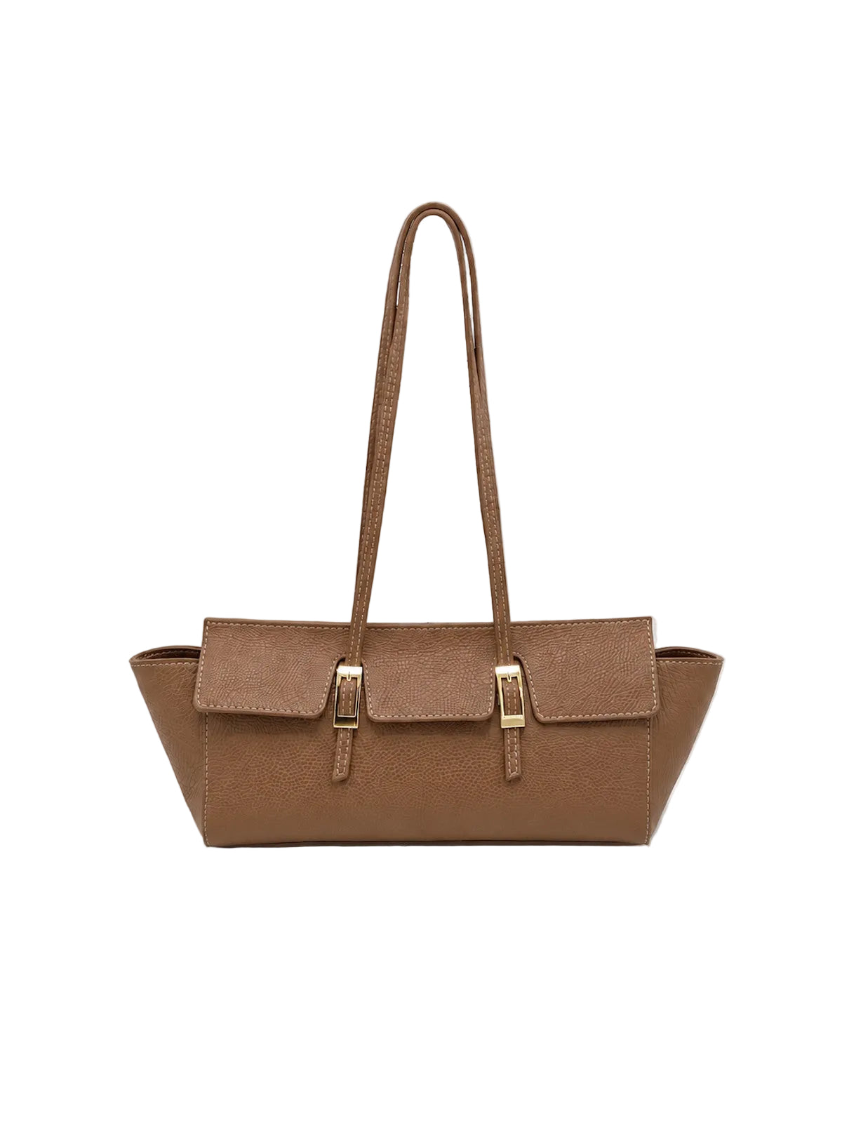Women's Genuine Leather East-West Tote Bag with Double Buckle Detail, Made in Italy, art. 112791