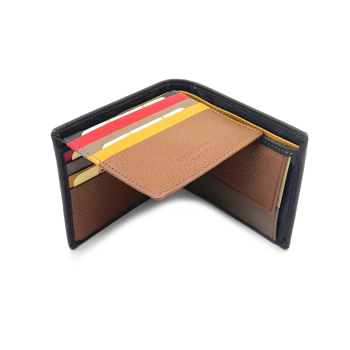 Genuine leather wallet, rainbow color, art. PFU1.392