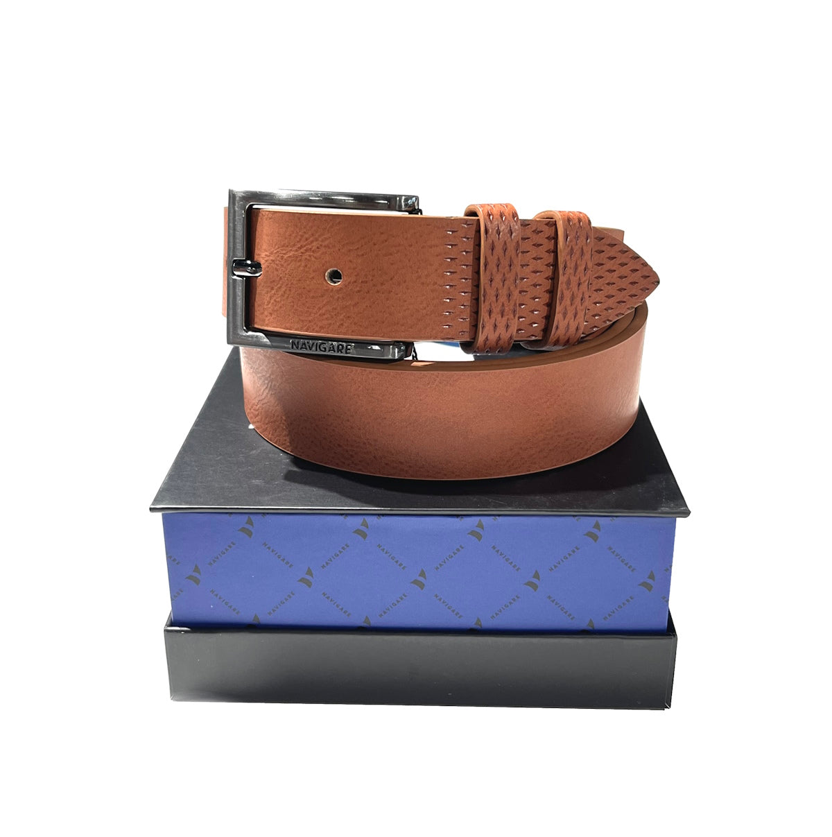 Leather belt with gift box, Navigare, art. A3577/40.062