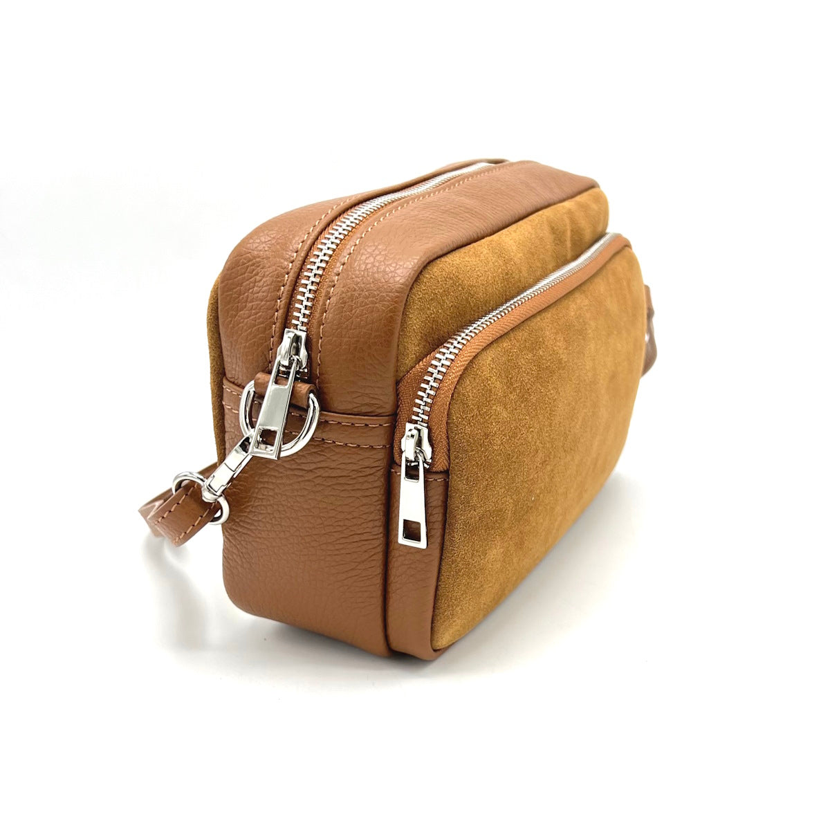 Suede leather camera bag, Made in Italy, art. 112573