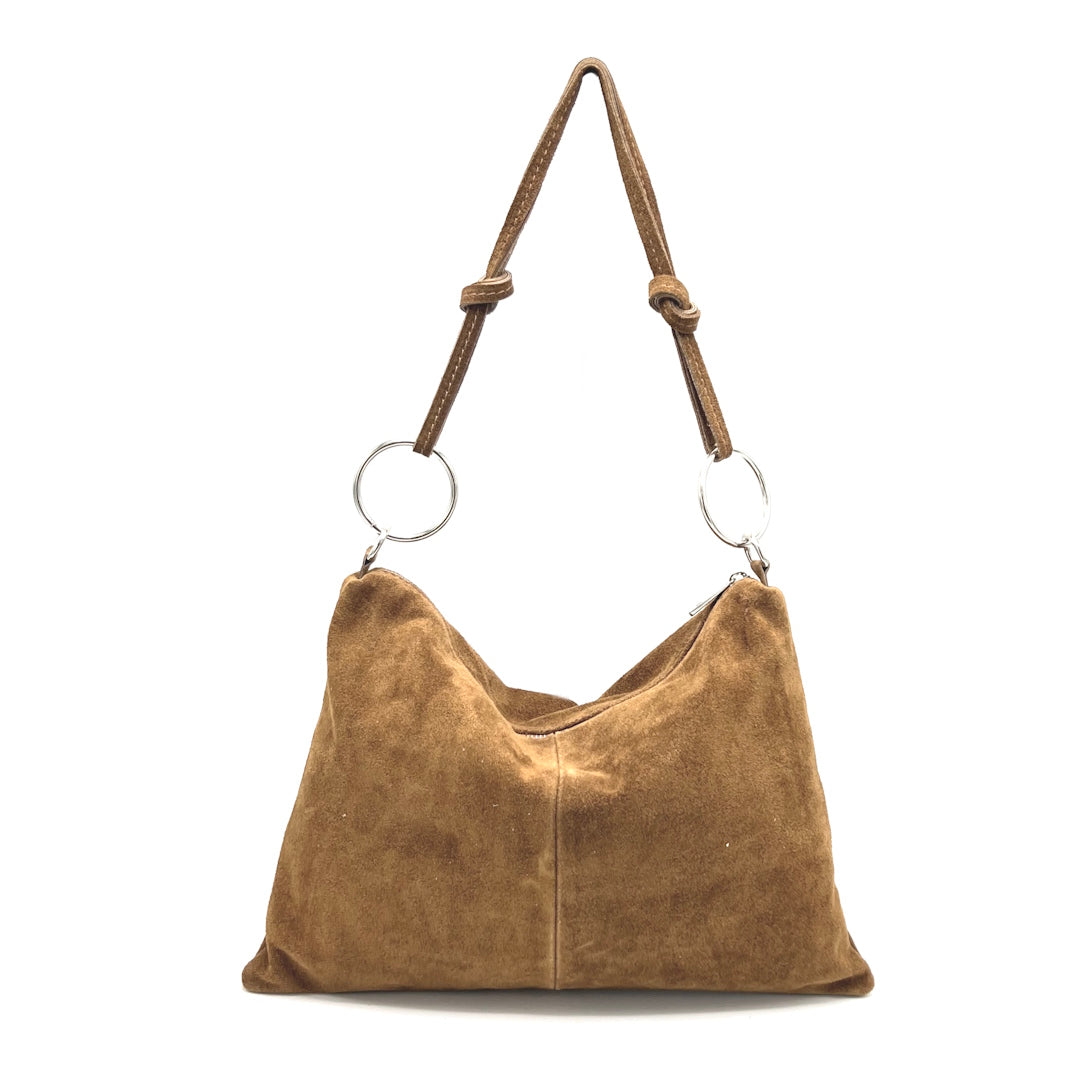 Borsa a tracolla in pelle scamosciata, Made in Italy, art. 112604