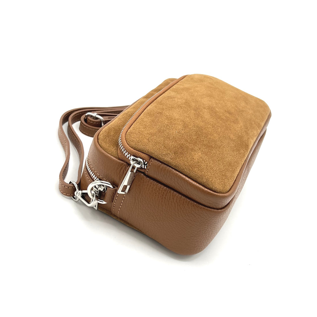 Suede leather camera bag, Made in Italy, art. 112573