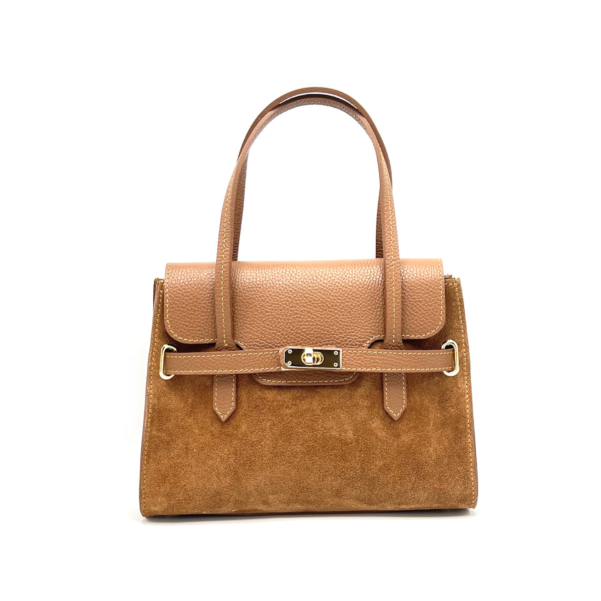 Suede leather handbag with crossbody strap, Made in Italy, art. 112654