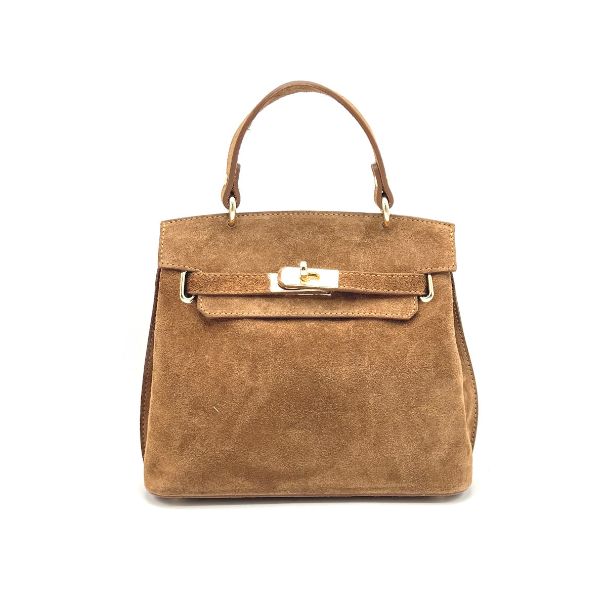 Suede leather handbag with crossbody strap, Made in Italy, art. 112655