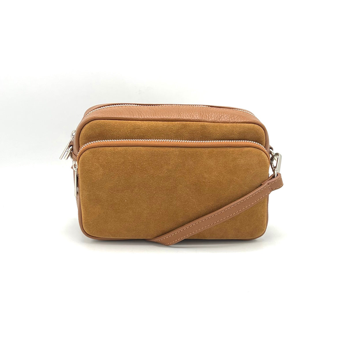 Suede leather camera bag, Made in Italy, art. 112573