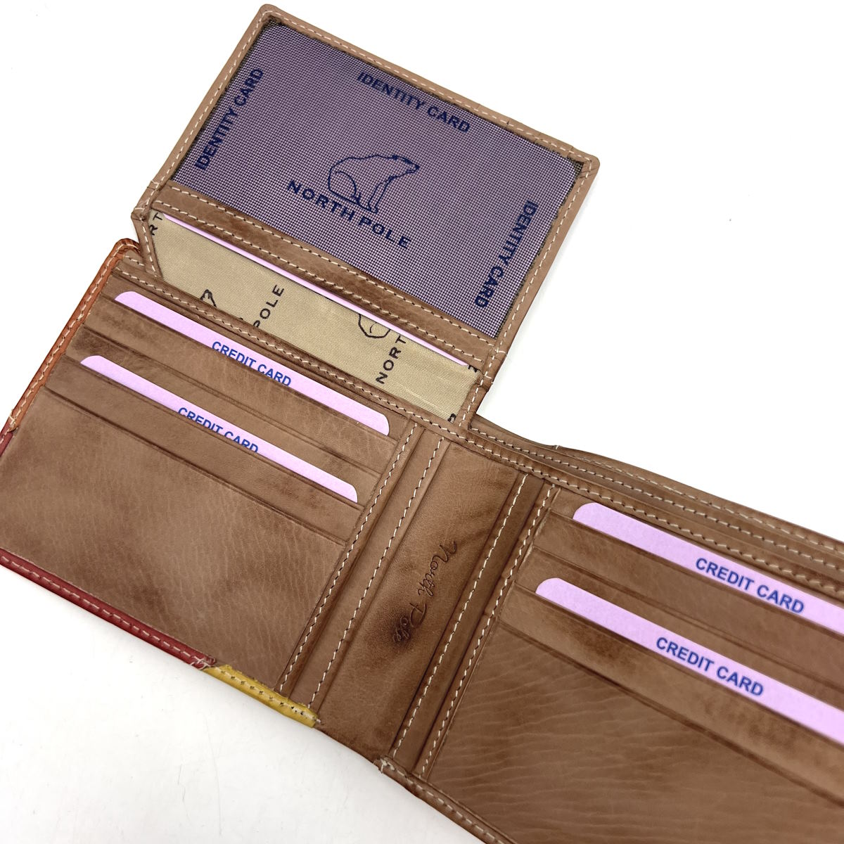 Genuine leather wallet with ID holder, vintage effect, Art. 21NP105