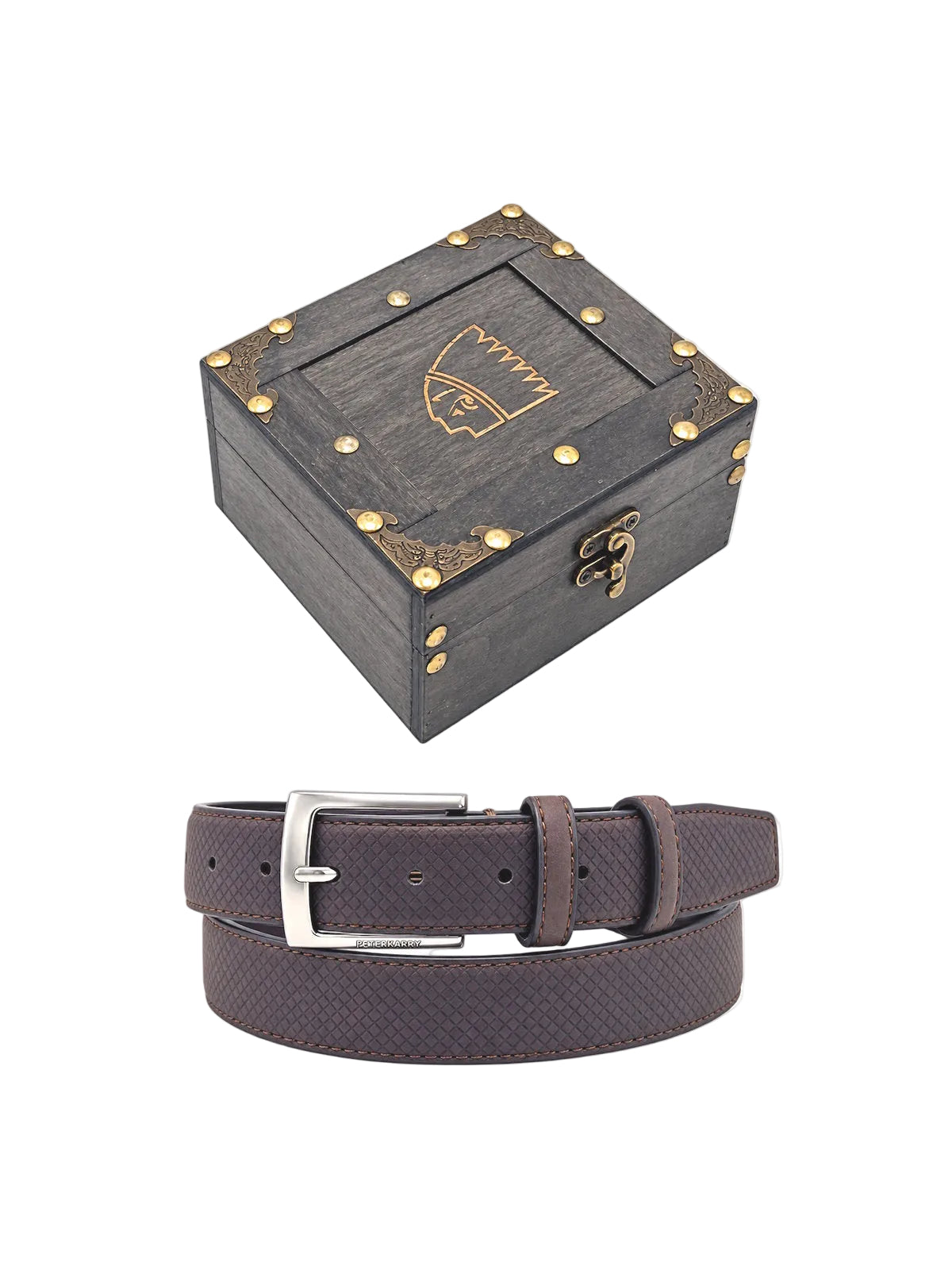 Christmas Gift for Him | Men's Belt with Wooden Gift Box, Art. CDK064
