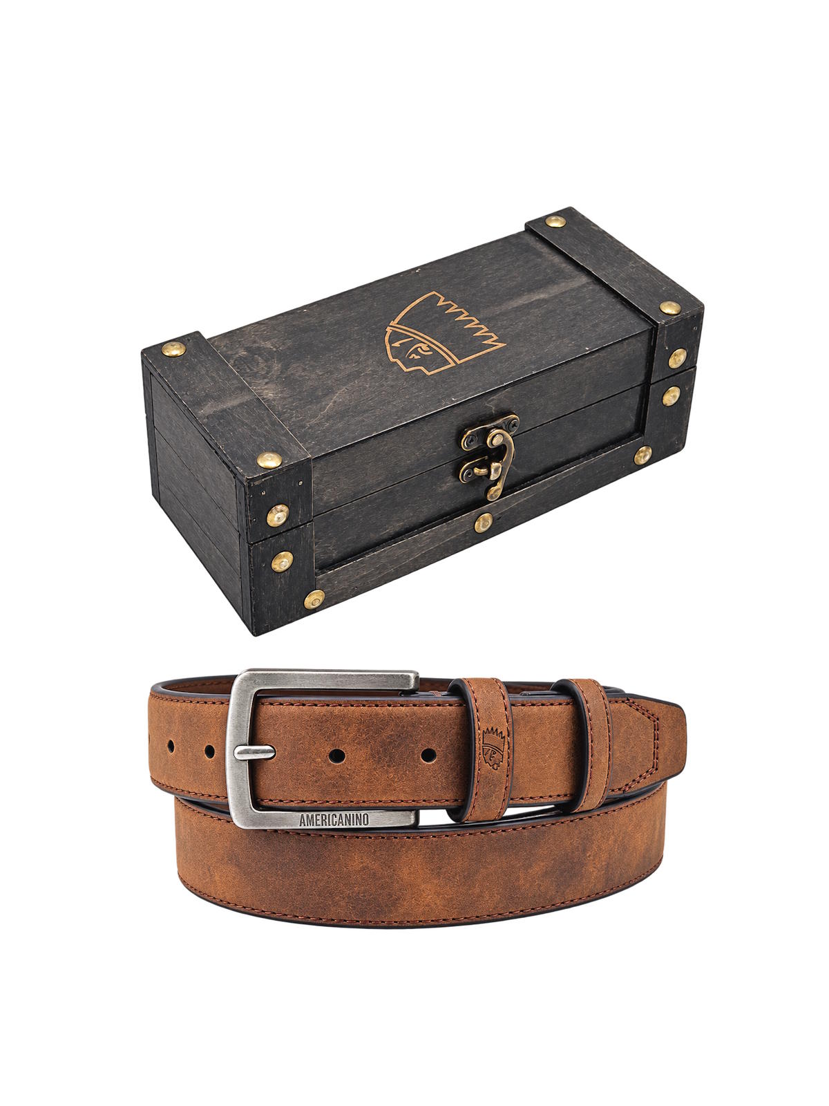 Christmas Gift for Him | Men's Belt with Wooden Gift Box, Art. CDK068