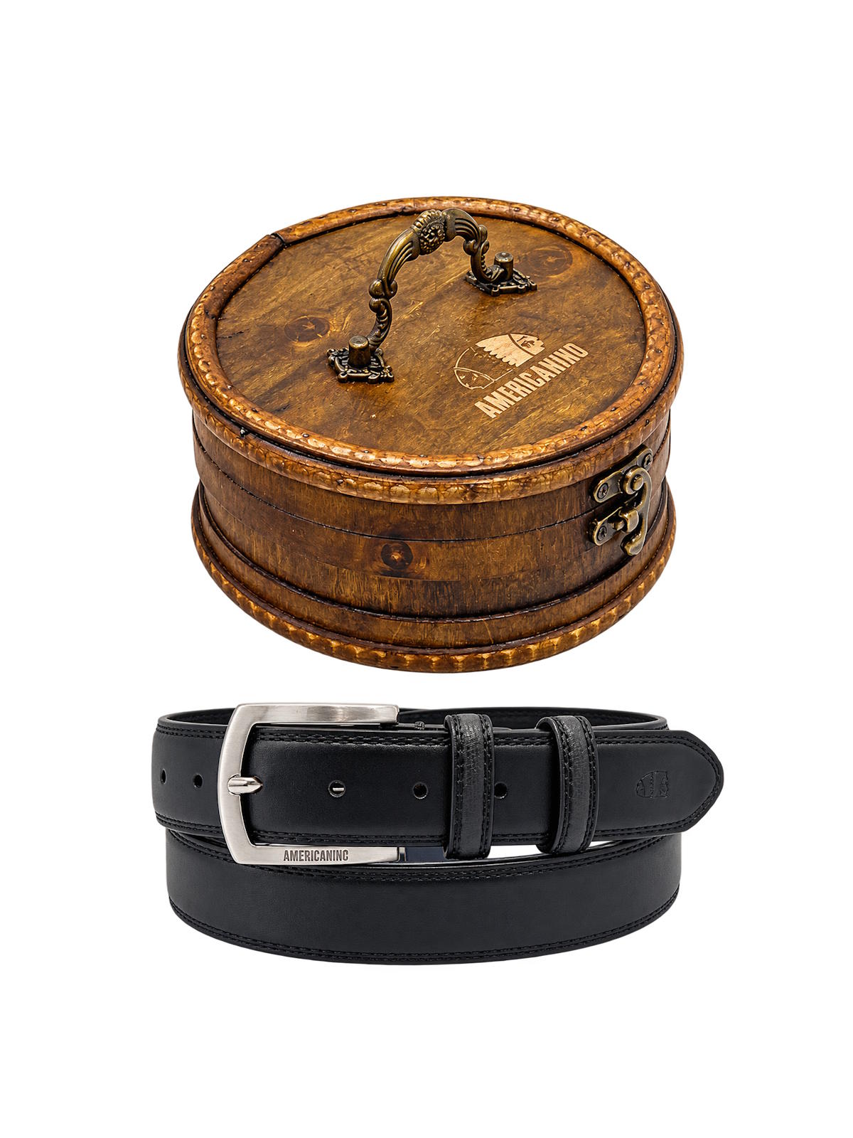Christmas Gift for Him | Men's Belt with Wooden Gift Box, Art. CDK069
