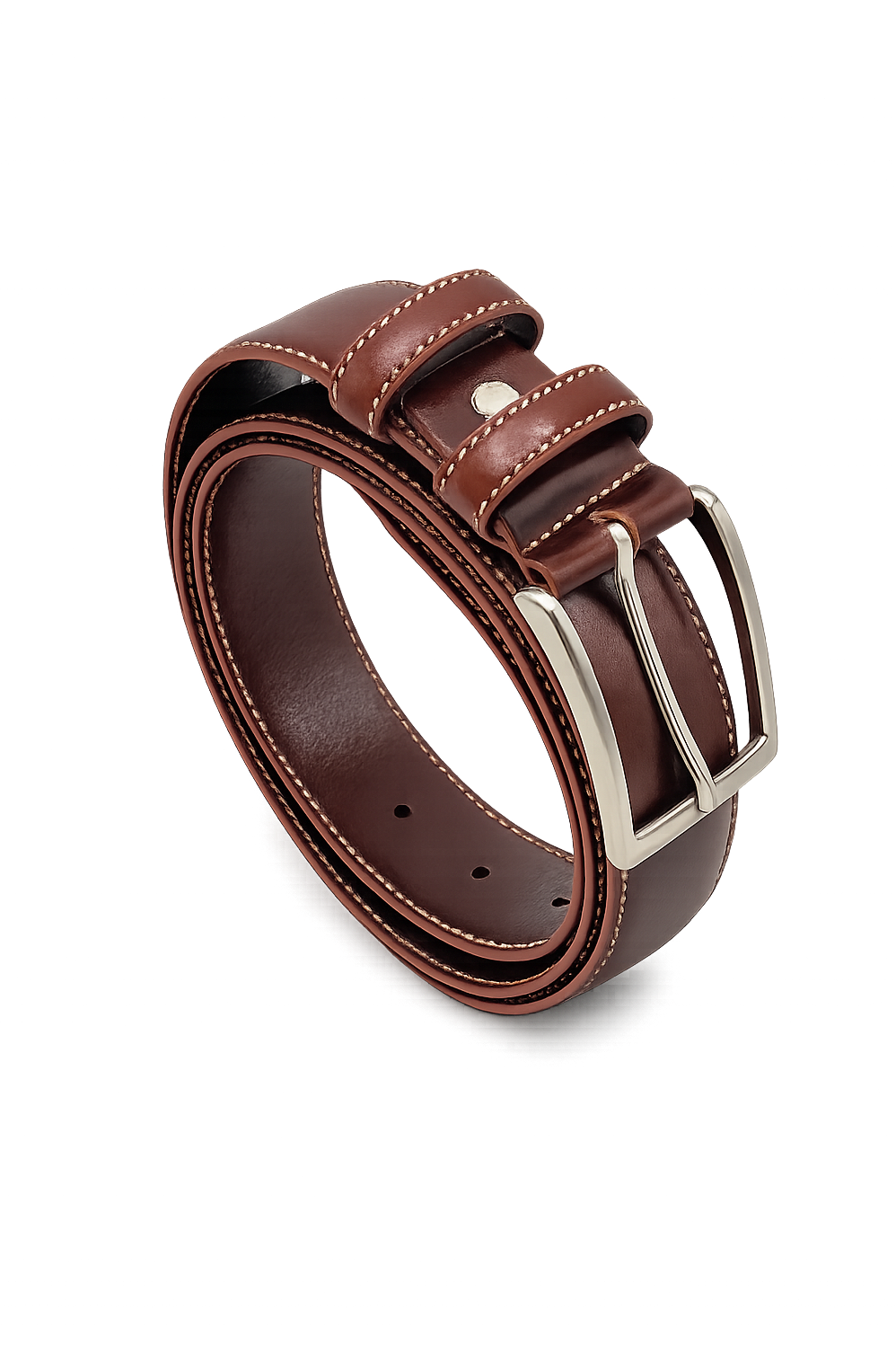 Classic Genuine Leather 35mm Men's Belt with Single-Row Stitching, Made in Italy, art. 035/1.391