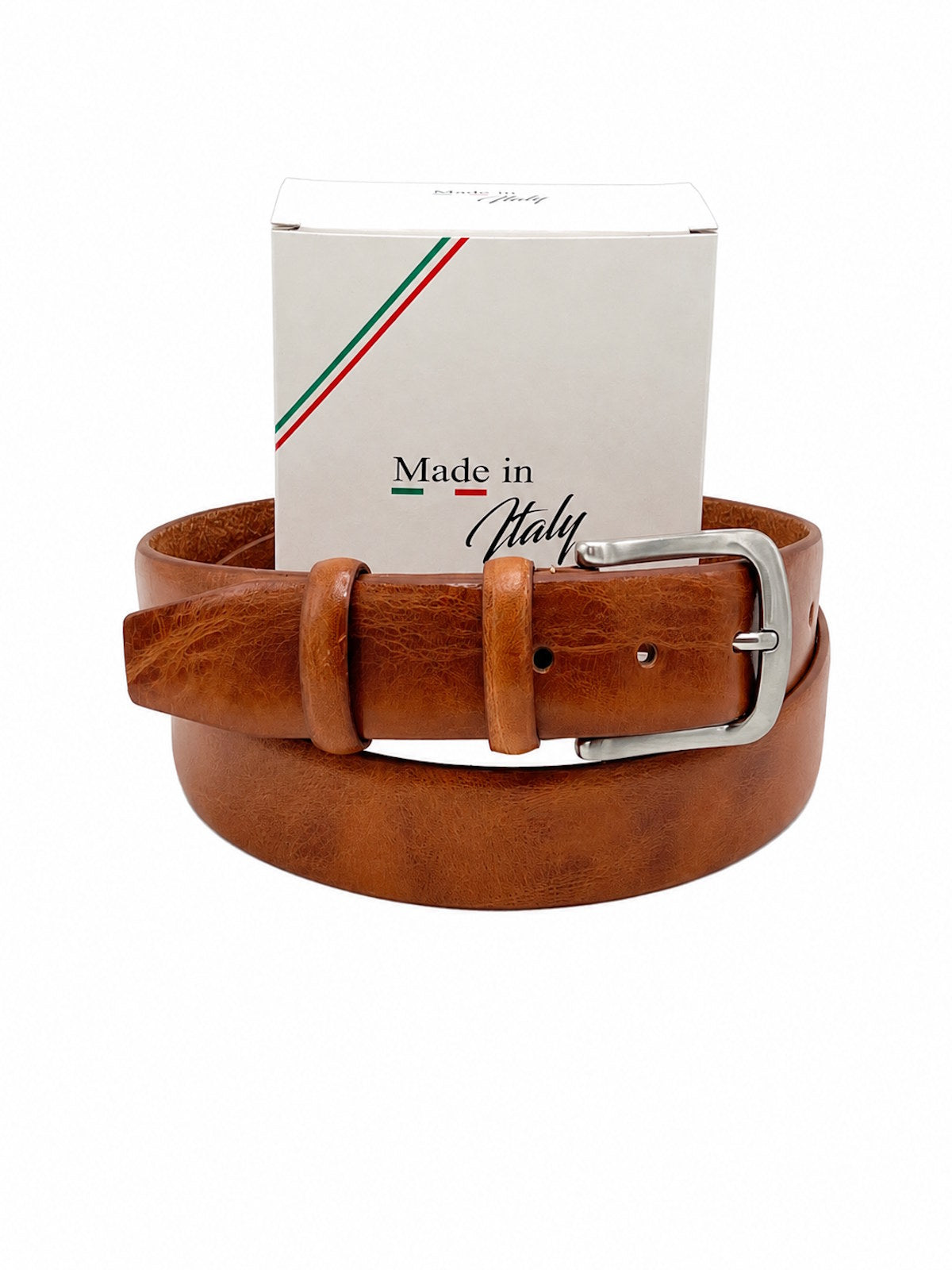 Classic Genuine Leather 35mm Men's Belt – Clean Edge, No Stitching Design, Made in Italy, art. 3000.35.391