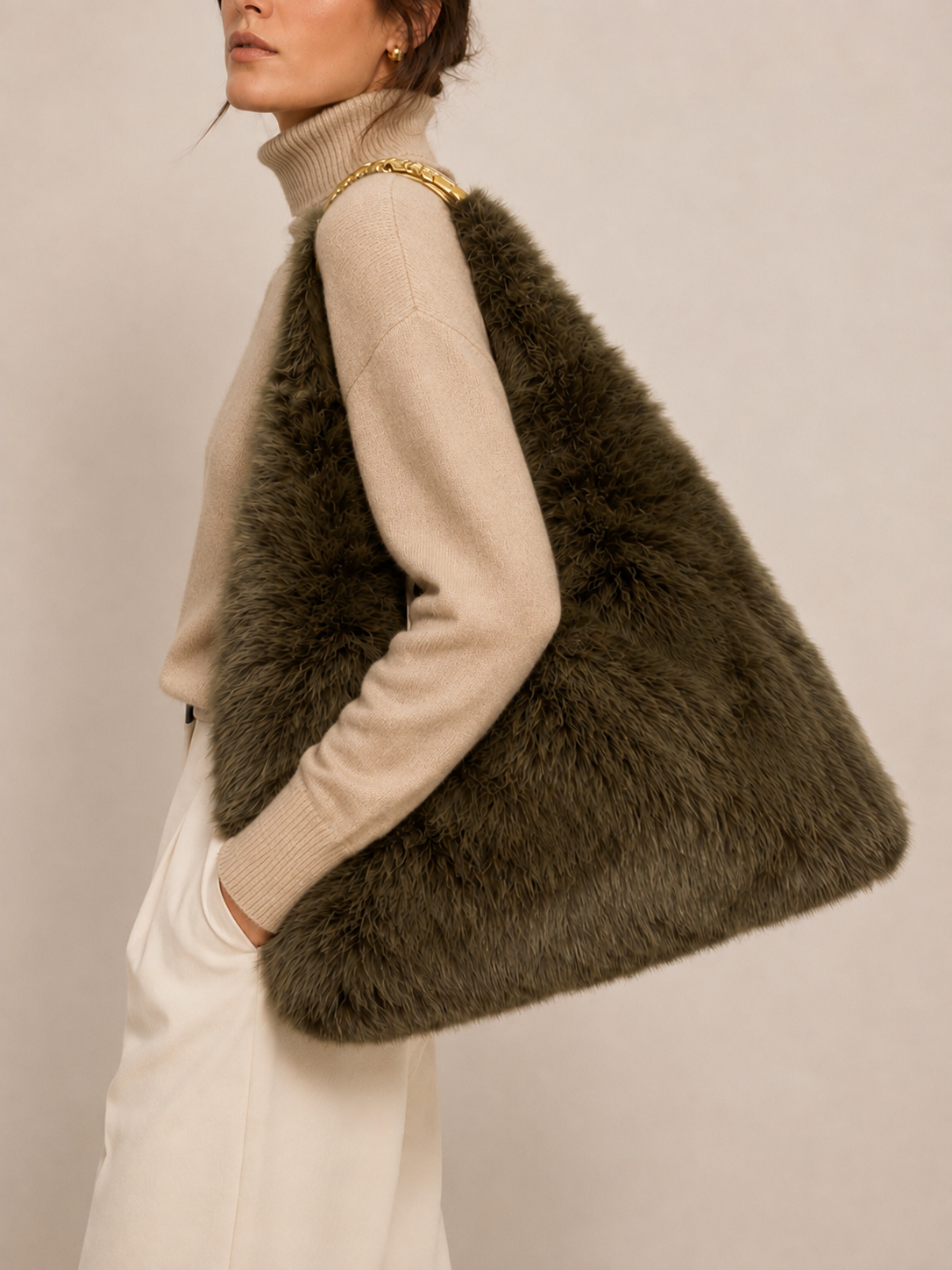 Plush Faux Fur Hobo Shoulder Bag, Fall/Winter, Art. YH-26123.532