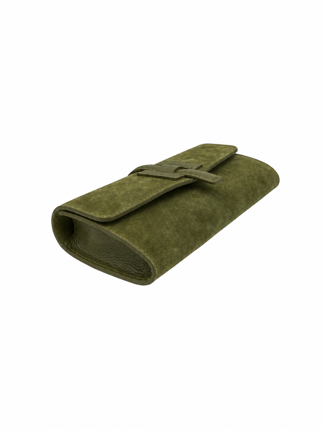 Suede and Leather Flap Clutch with Detachable Strap, Made in Italy, art. 112741